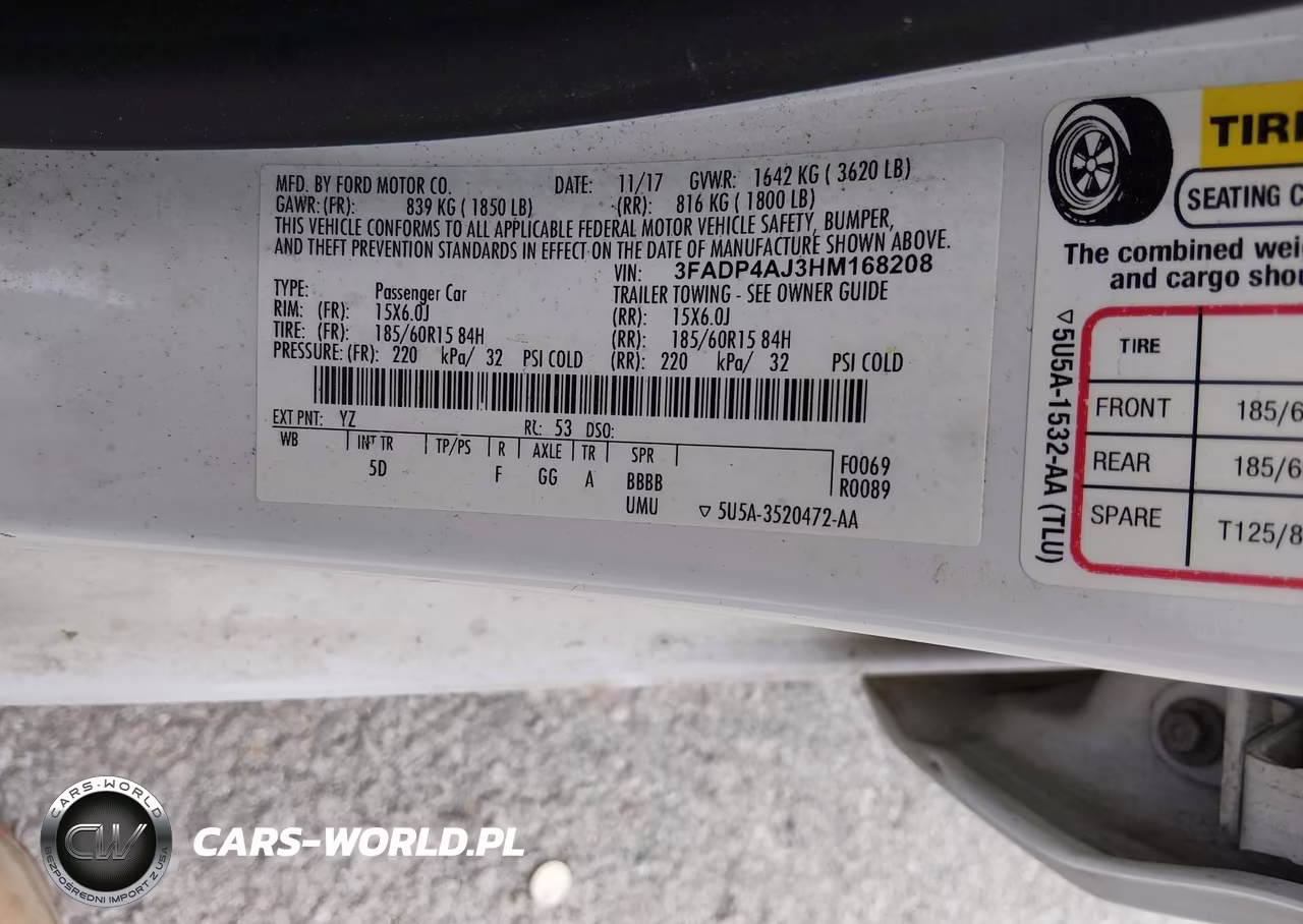 2017 Ford Fiesta S VIN:3FADP4AJ3HM168208 - 9