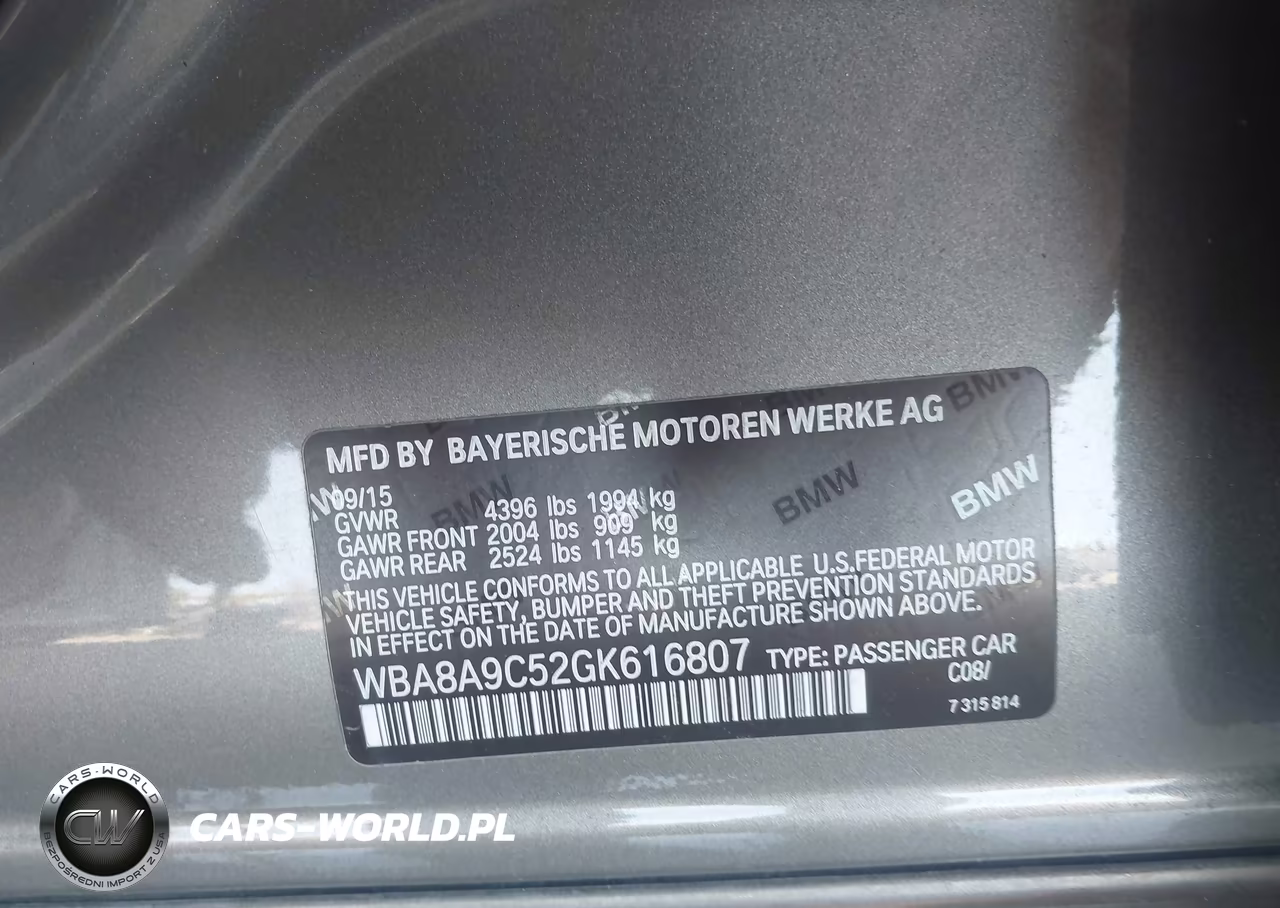 2016 BMW 320I VIN:WBA8A9C52GK616807 - 9