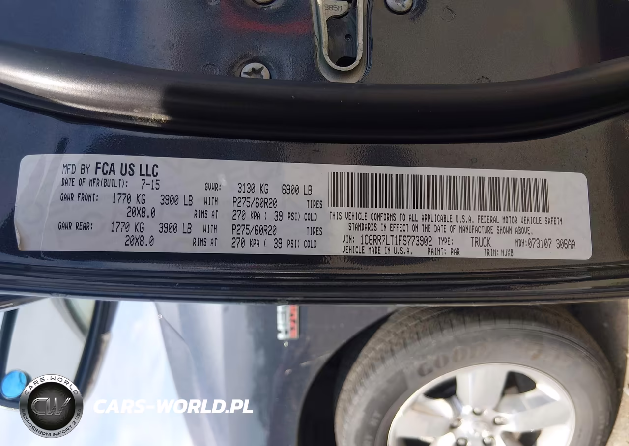 2015 Ram 1500 Big Horn VIN:1C6RR7LT1FS773902 - 9