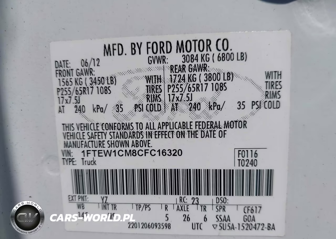 2012 Ford F-150 Xlt VIN:1FTEW1CM8CFC16320 - 9
