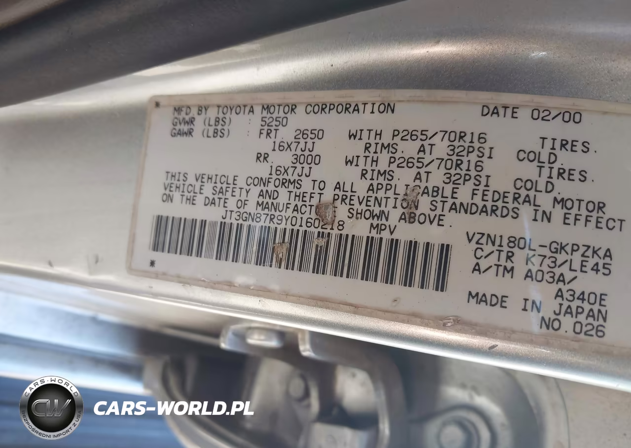2000 Toyota 4Runner Limited V6 VIN:JT3GN87R9Y0160218 - 9