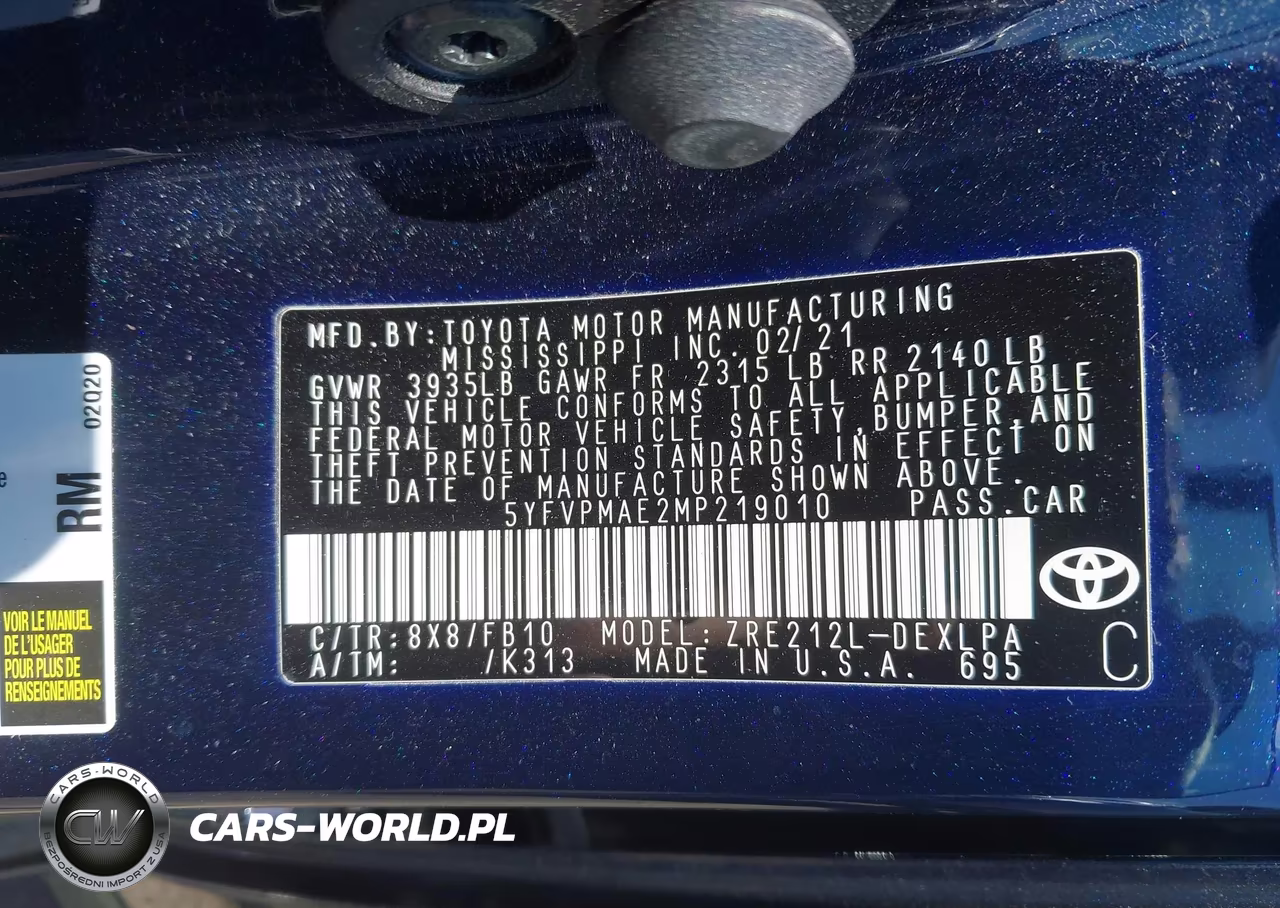 2021 Toyota Corolla Le VIN:5YFVPMAE2MP219010 - 9
