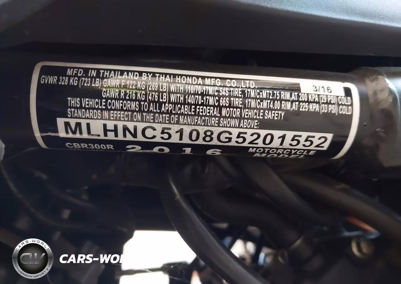 2016 Honda Cbr300 R VIN:MLHNC5108G5201552 - 10