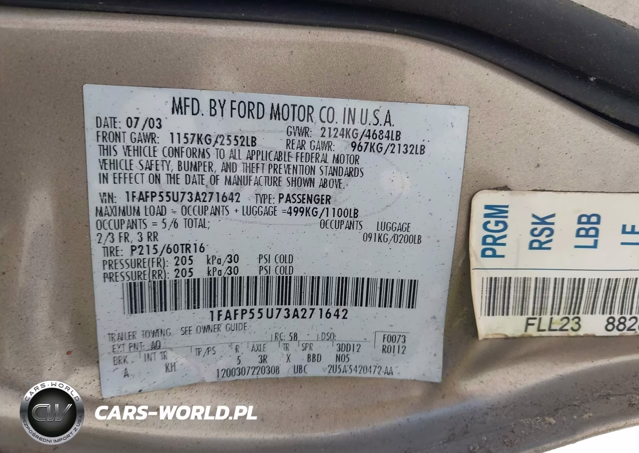 2003 Ford Taurus Ses VIN:1FAFP55U73A271642 - 9