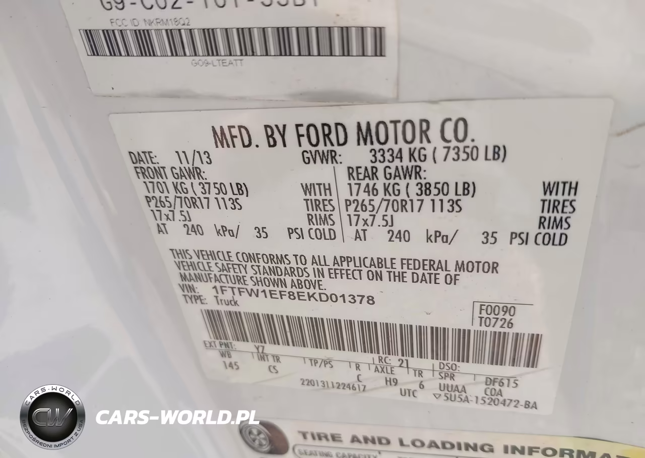 2014 Ford F-150 Xl VIN:1FTFW1EF8EKD01378 - 9
