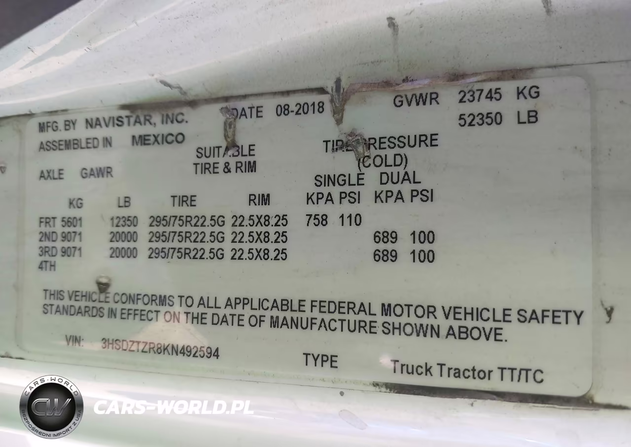2019 International Lt VIN:3HSDZTZR8KN492594 - 8
