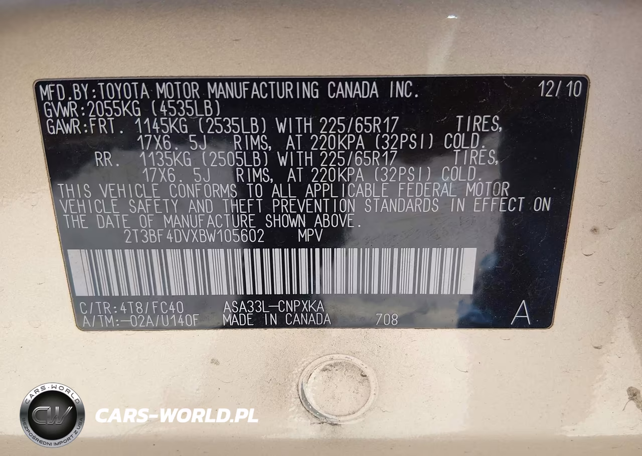 2011 Toyota Rav4 VIN:2T3BF4DVXBW105602 - 9