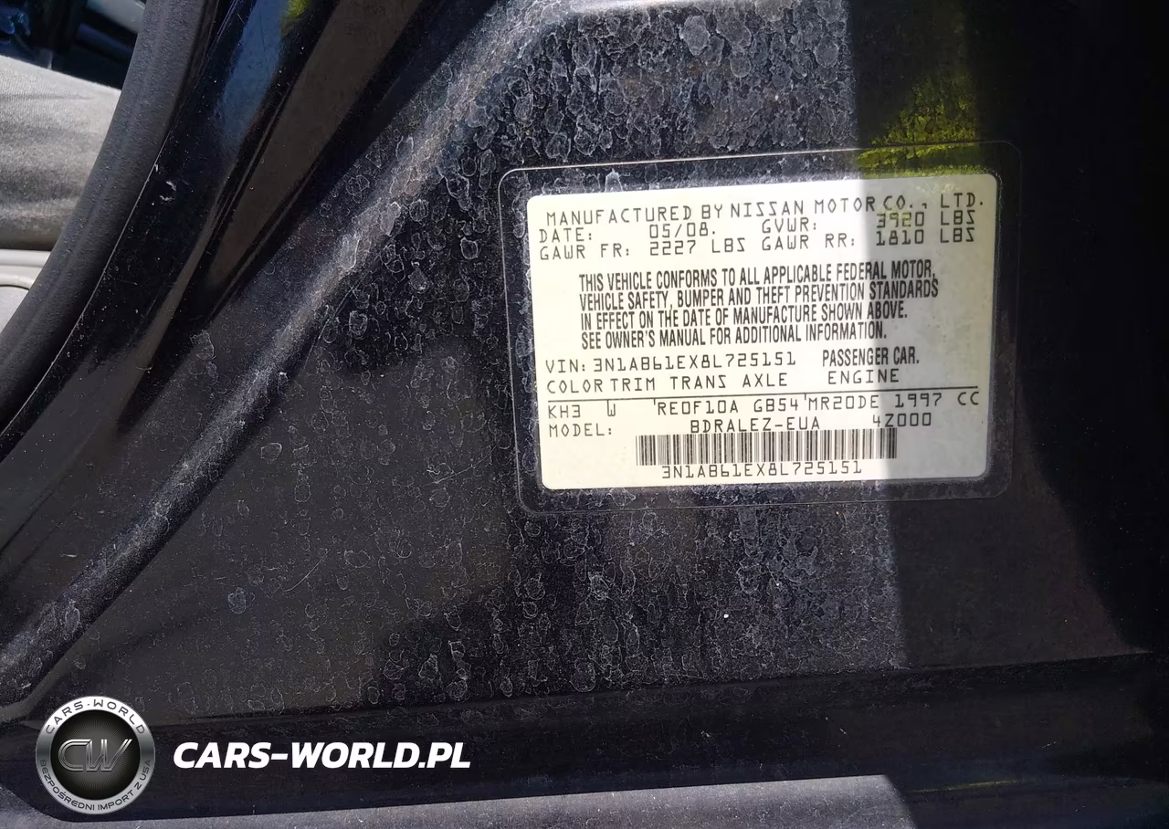 2008 Nissan Sentra 2.0S VIN:3N1AB61EX8L725151 - 9