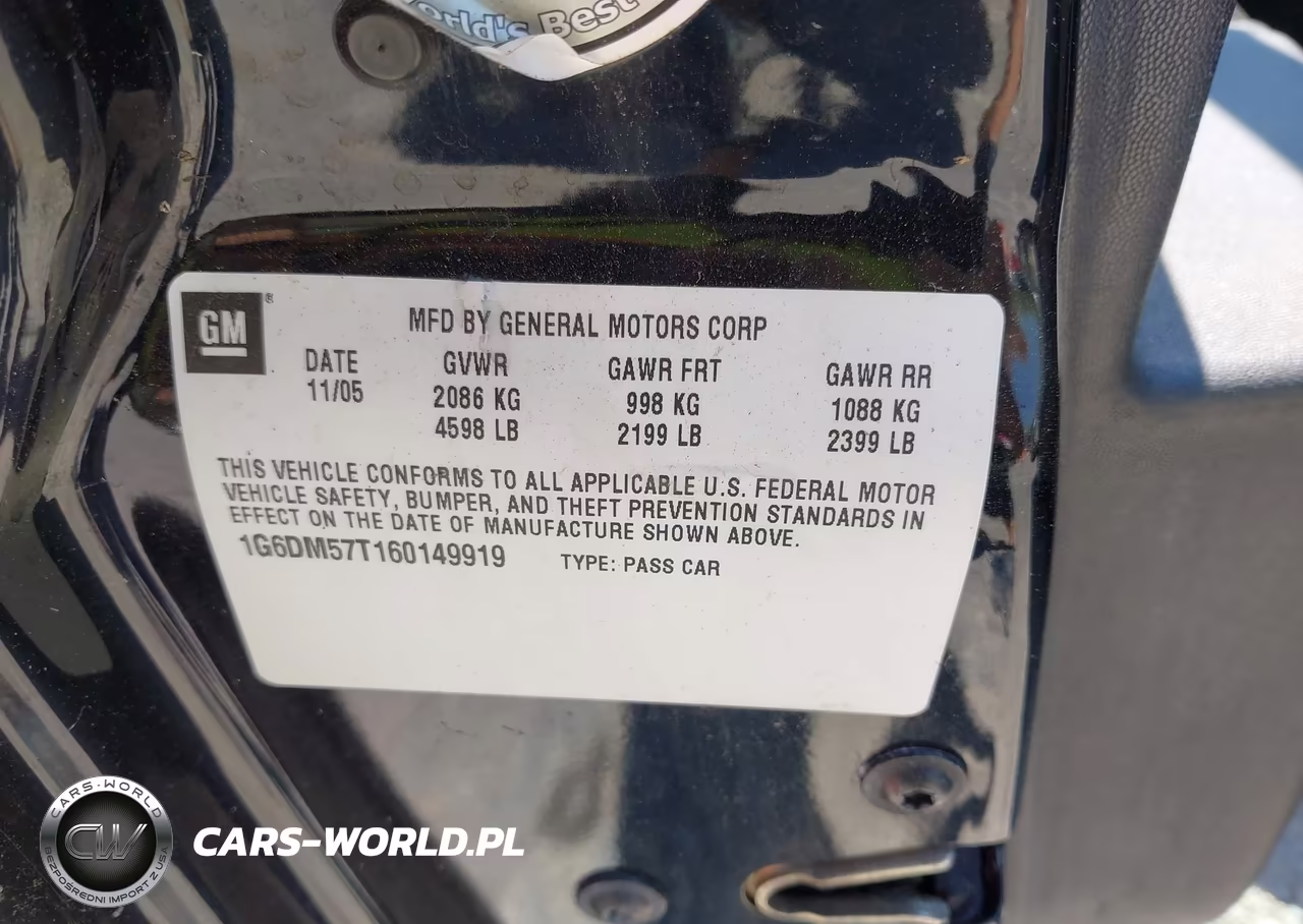 2006 Cadillac Cts Standard VIN:1G6DM57T160149919 - 9