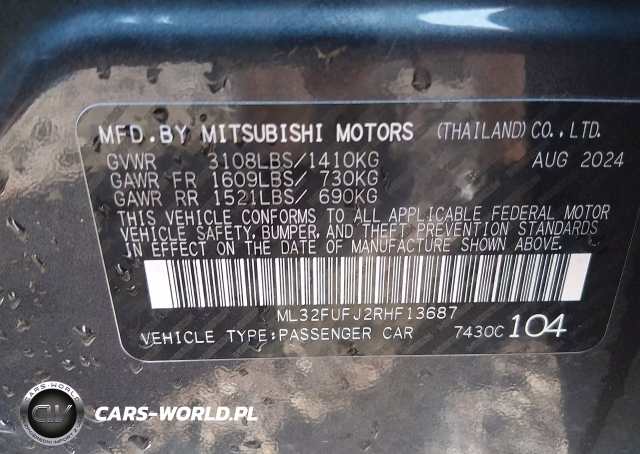 2024 Mitsubishi Mirage G4 Black Edition-Es-Le VIN:ML32FUFJ2RHF13687 - 9