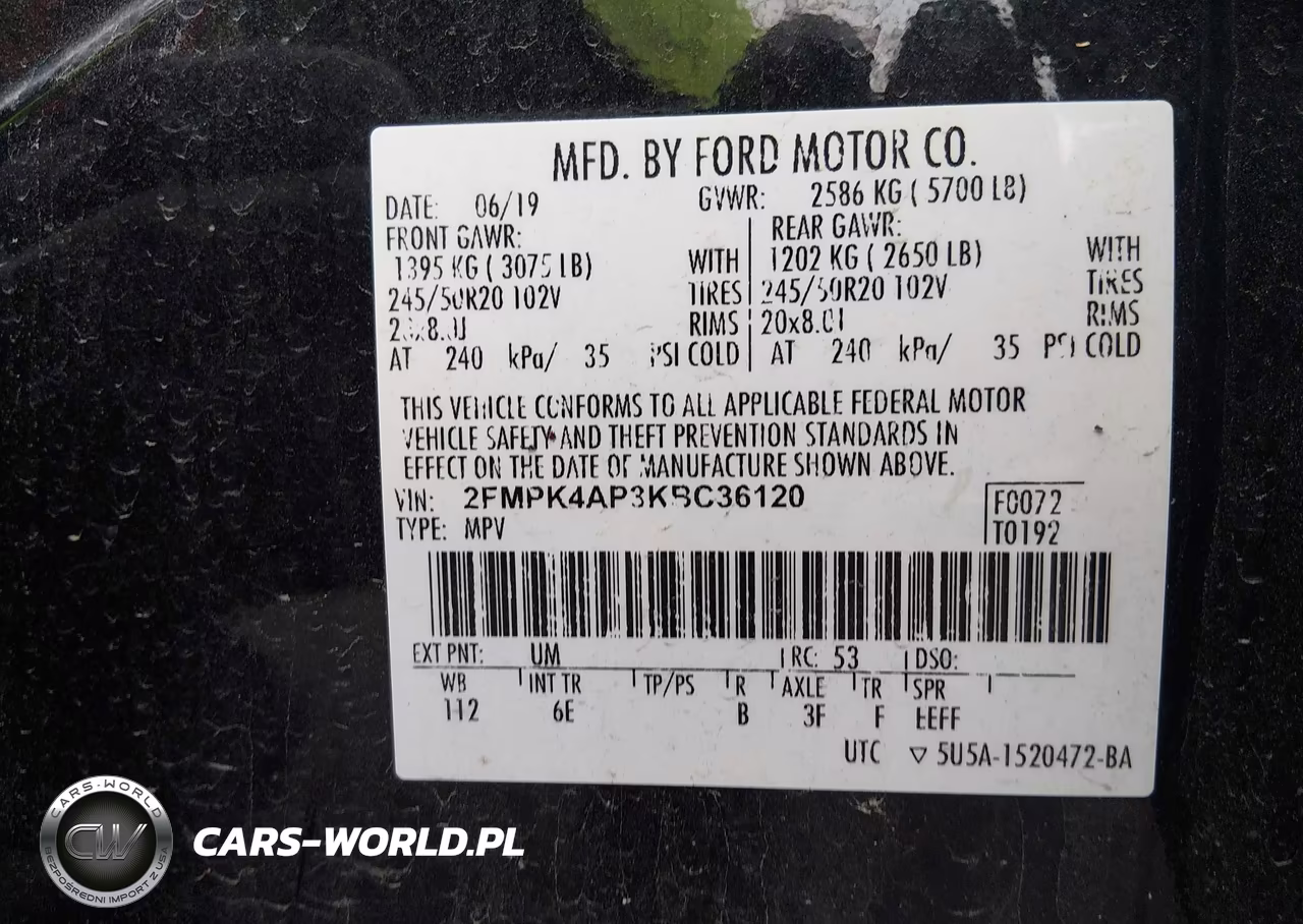 2019 Ford Edge St VIN:2FMPK4AP3KBC36120 - 9