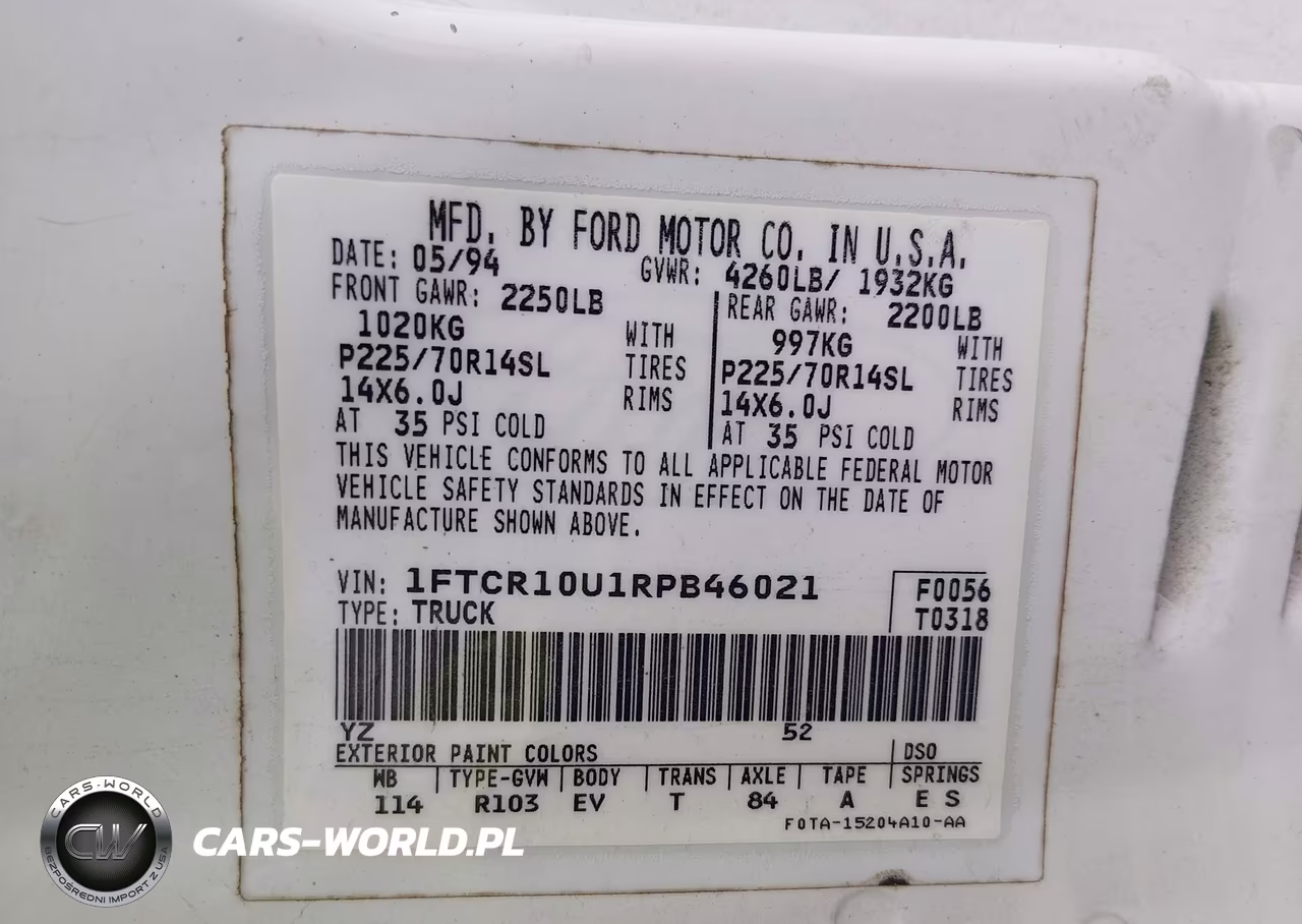 1994 Ford Ranger VIN:1FTCR10U1RPB46021 - 9