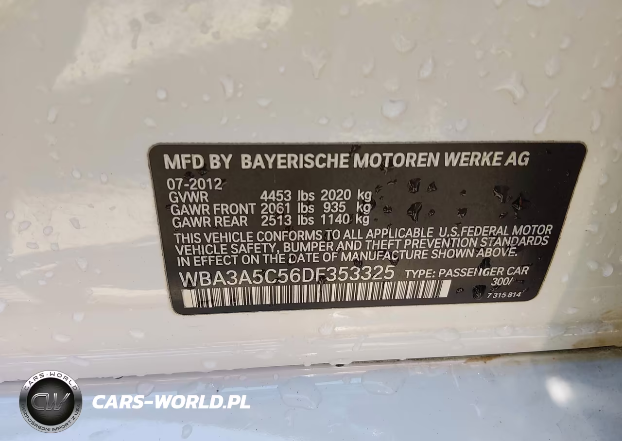 2013 BMW 328I VIN:WBA3A5C56DF353325 - 9