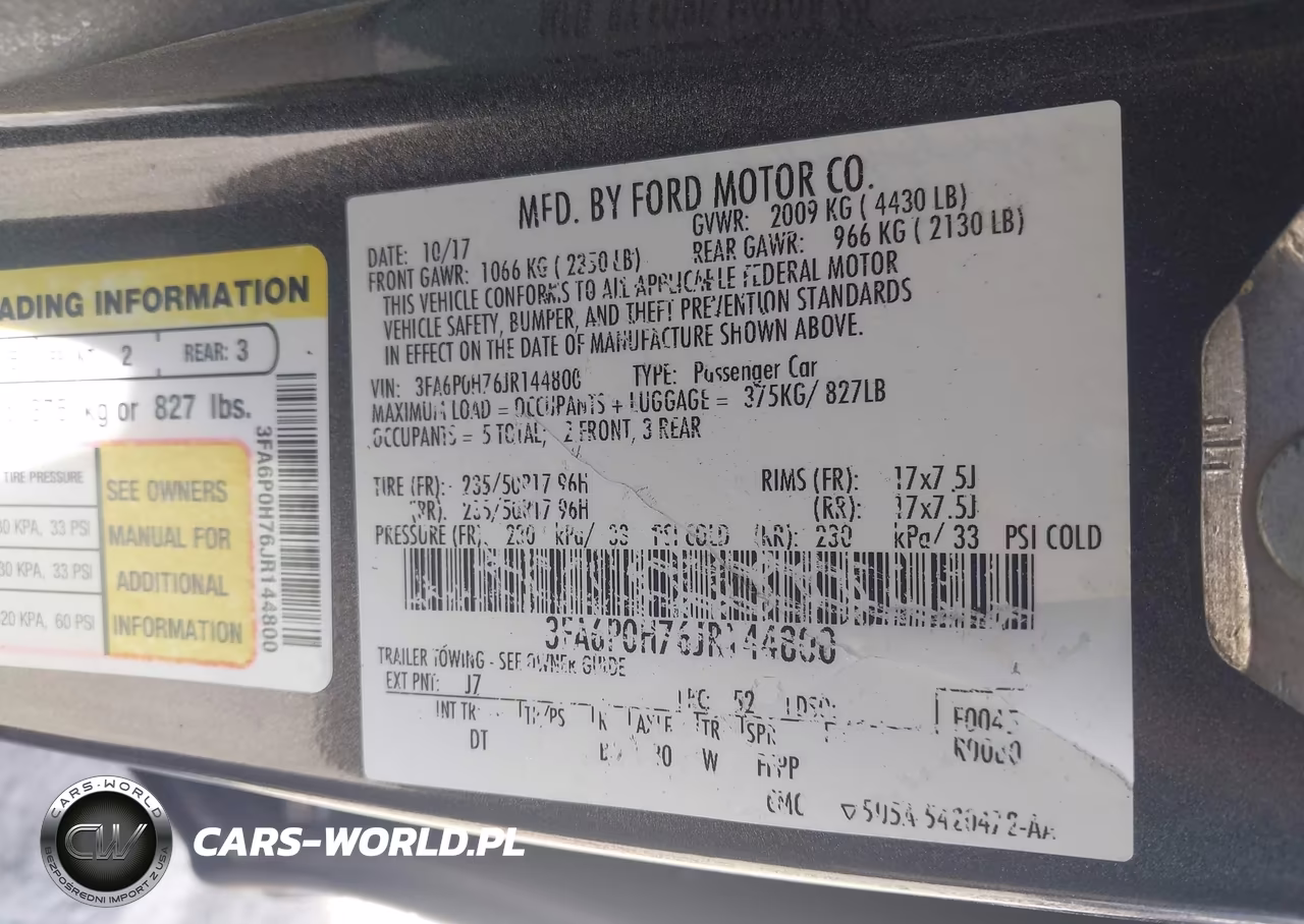 2018 Ford Fusion Se VIN:3FA6P0H76JR144800 - 9