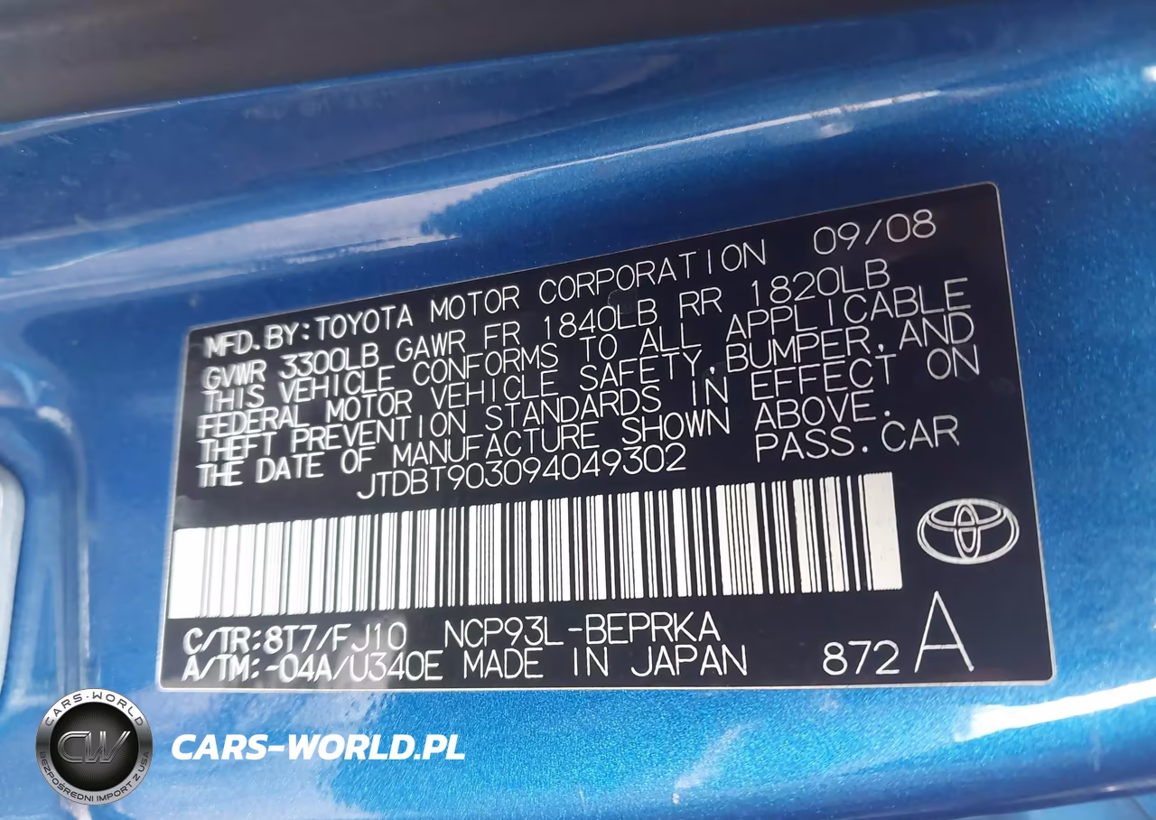 2009 Toyota Yaris VIN:JTDBT903094049302 - 9