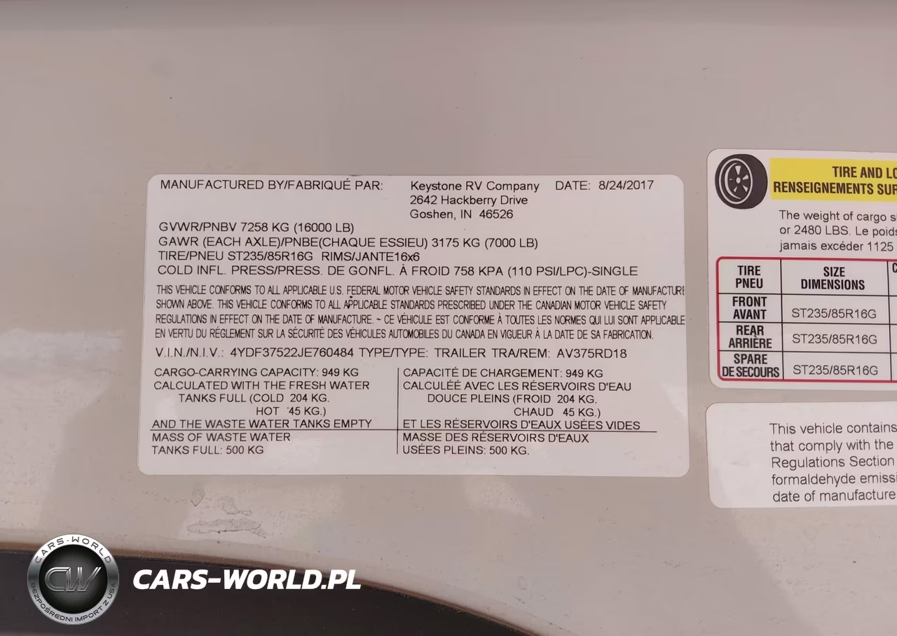 2018 Keystone Avalance VIN:4YDF37522JE760484 - 9