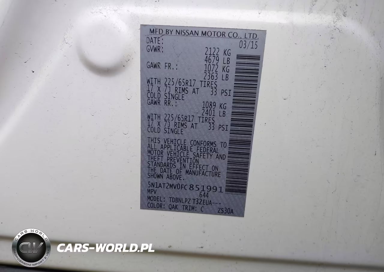 2015 Nissan Rogue S VIN:5N1AT2MV0FC851991 - 9