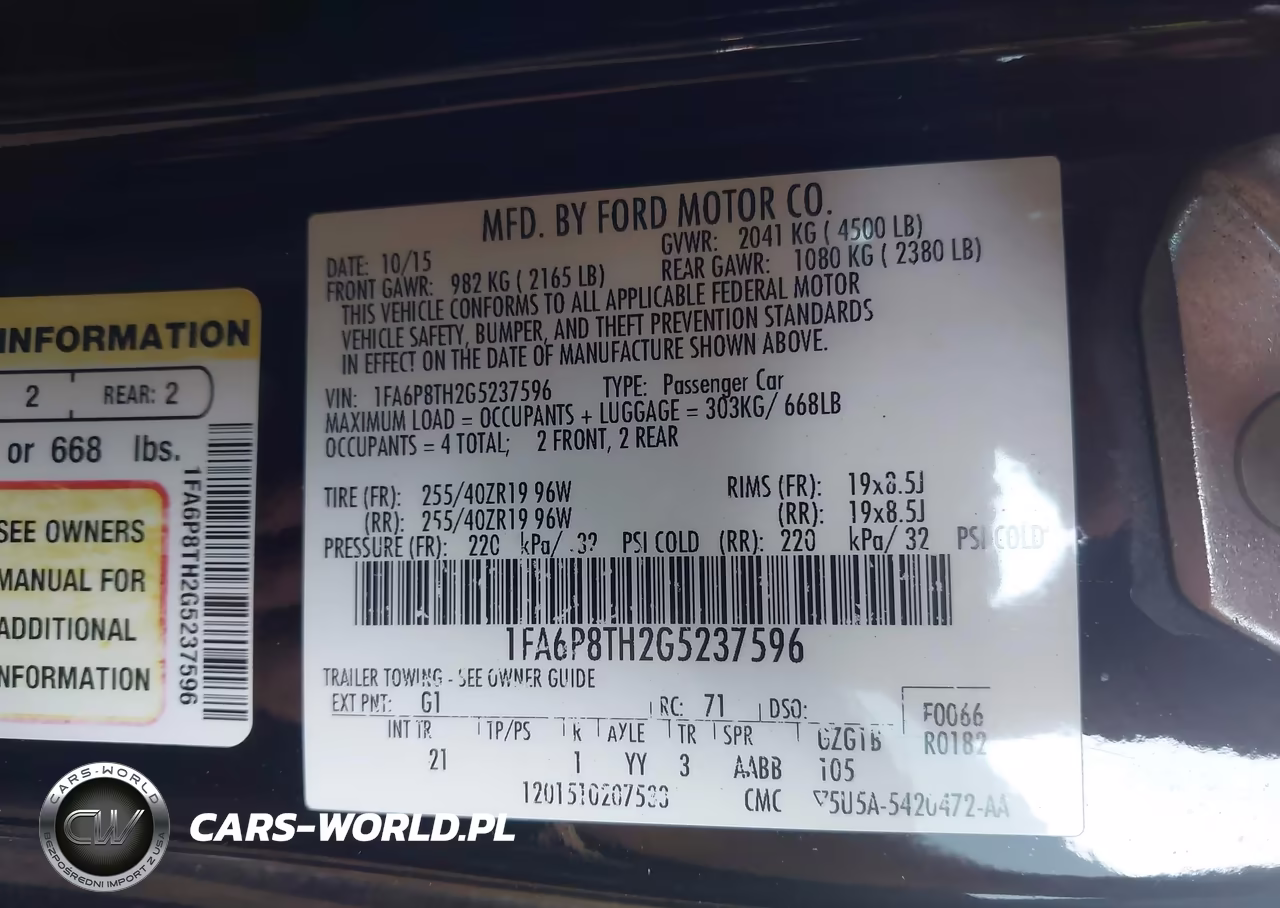 2016 Ford Mustang Ecoboost VIN:1FA6P8TH2G5237596 - 9