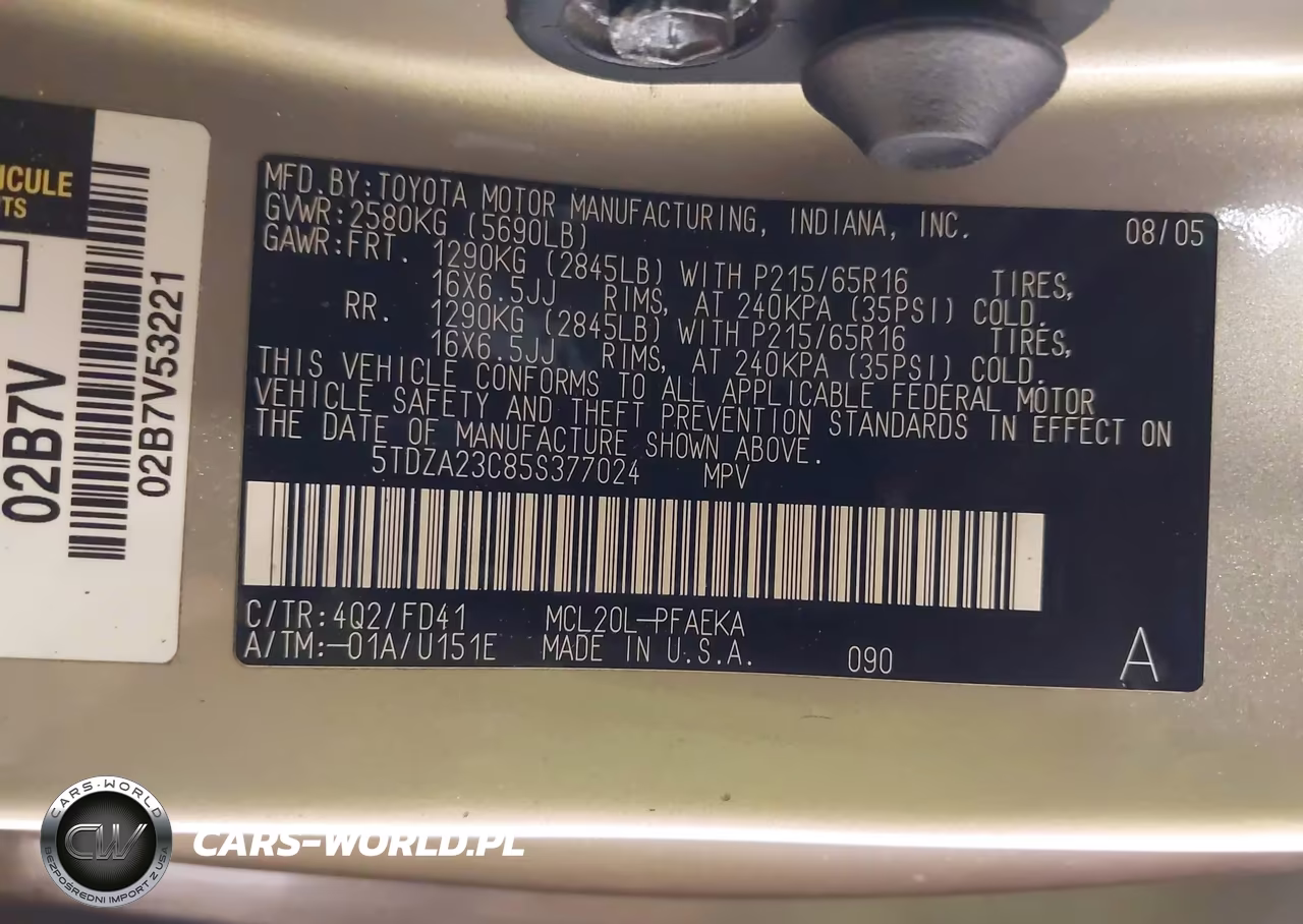 2005 Toyota Sienna Ce VIN:5TDZA23C85S377024 - 9
