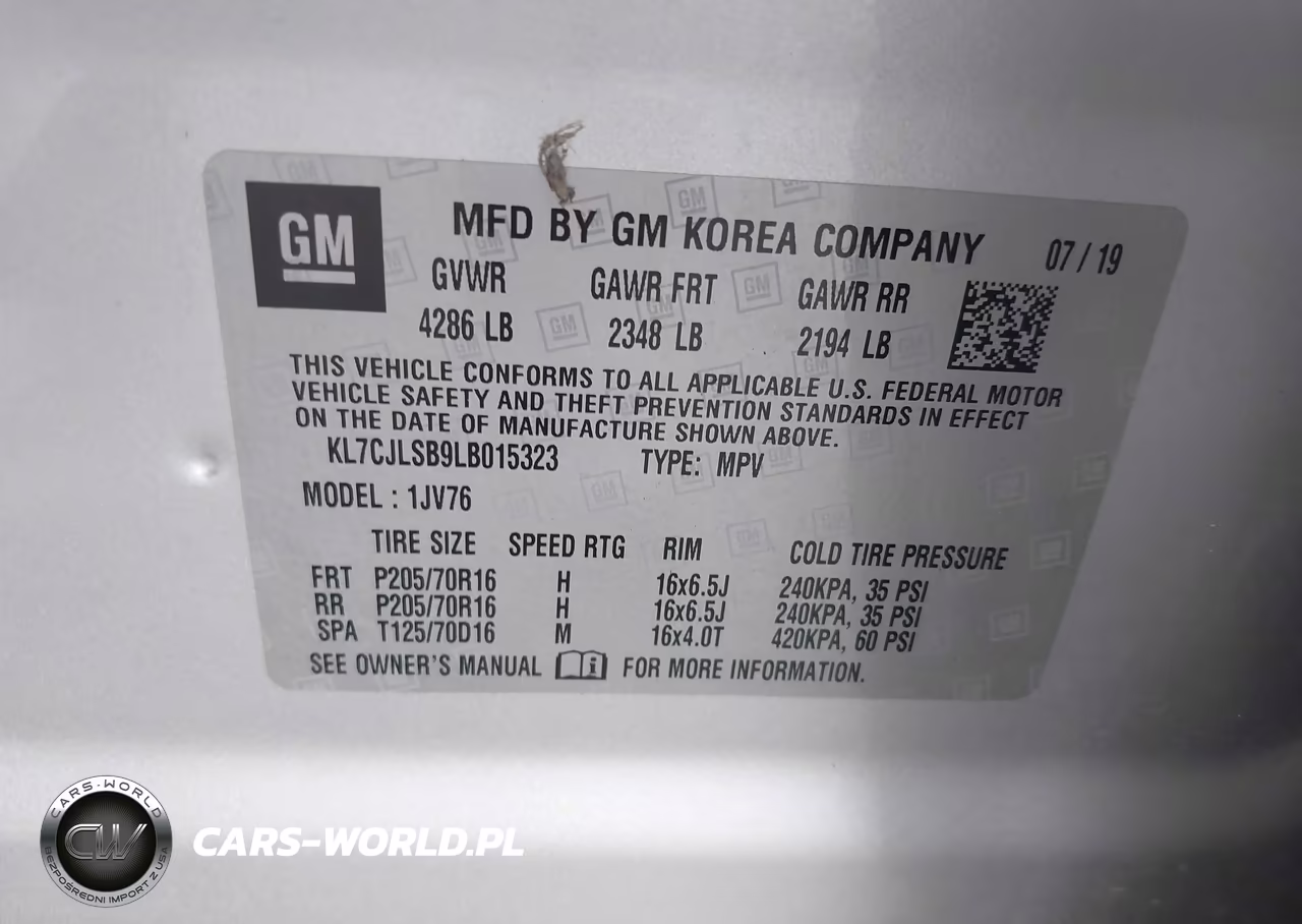 2020 Chevrolet Trax Fwd Lt VIN:KL7CJLSB9LB015323 - 9