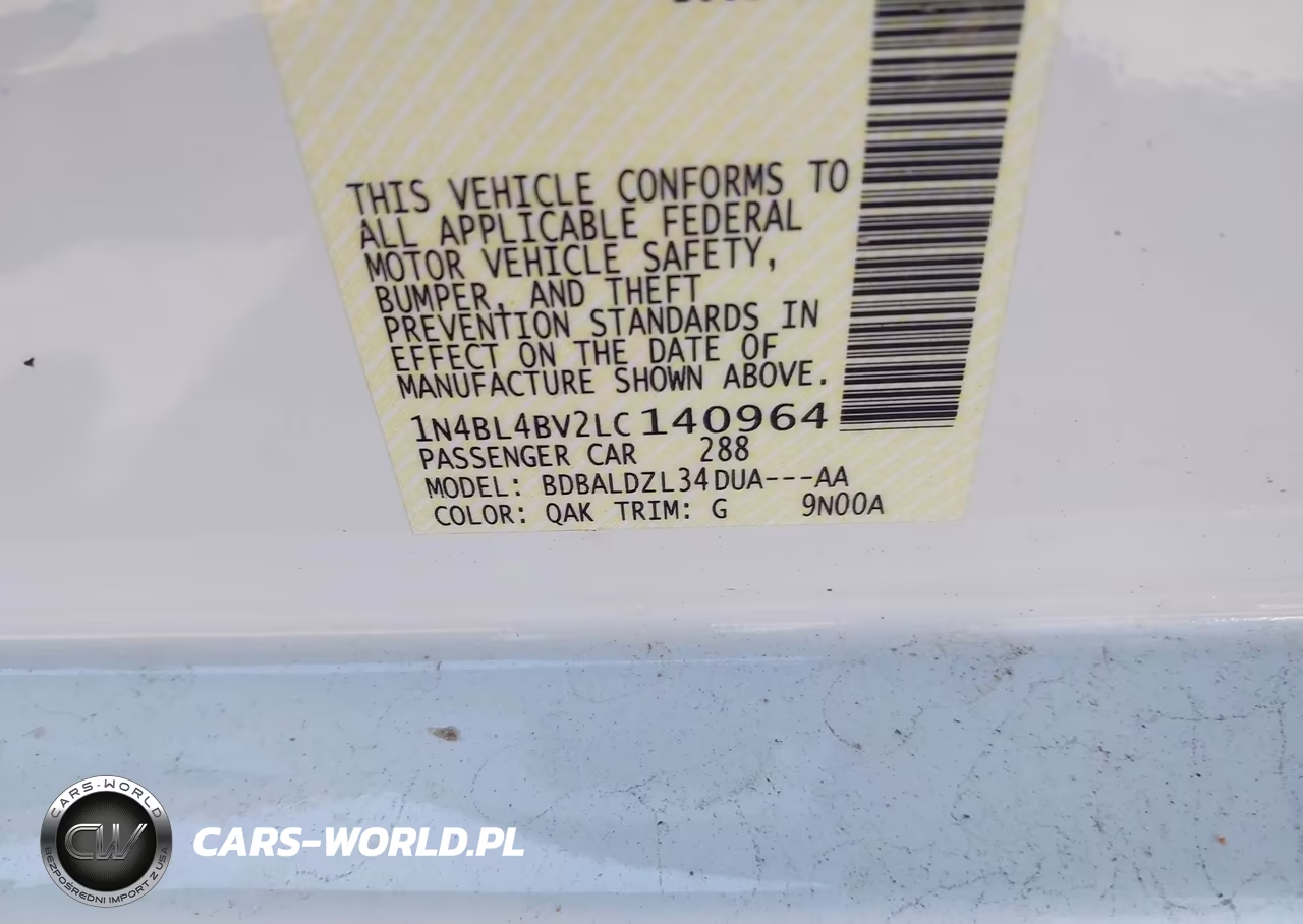 2020 Nissan Altima S Fwd VIN:1N4BL4BV2LC140964 - 9