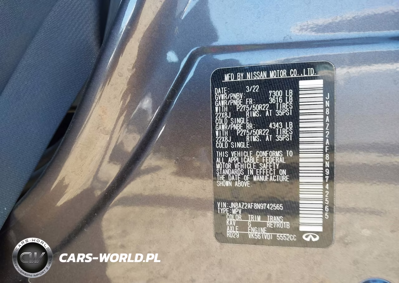 2022 Infiniti Qx80 Premium Select VIN:JN8AZ2AF8N9742565 - 9