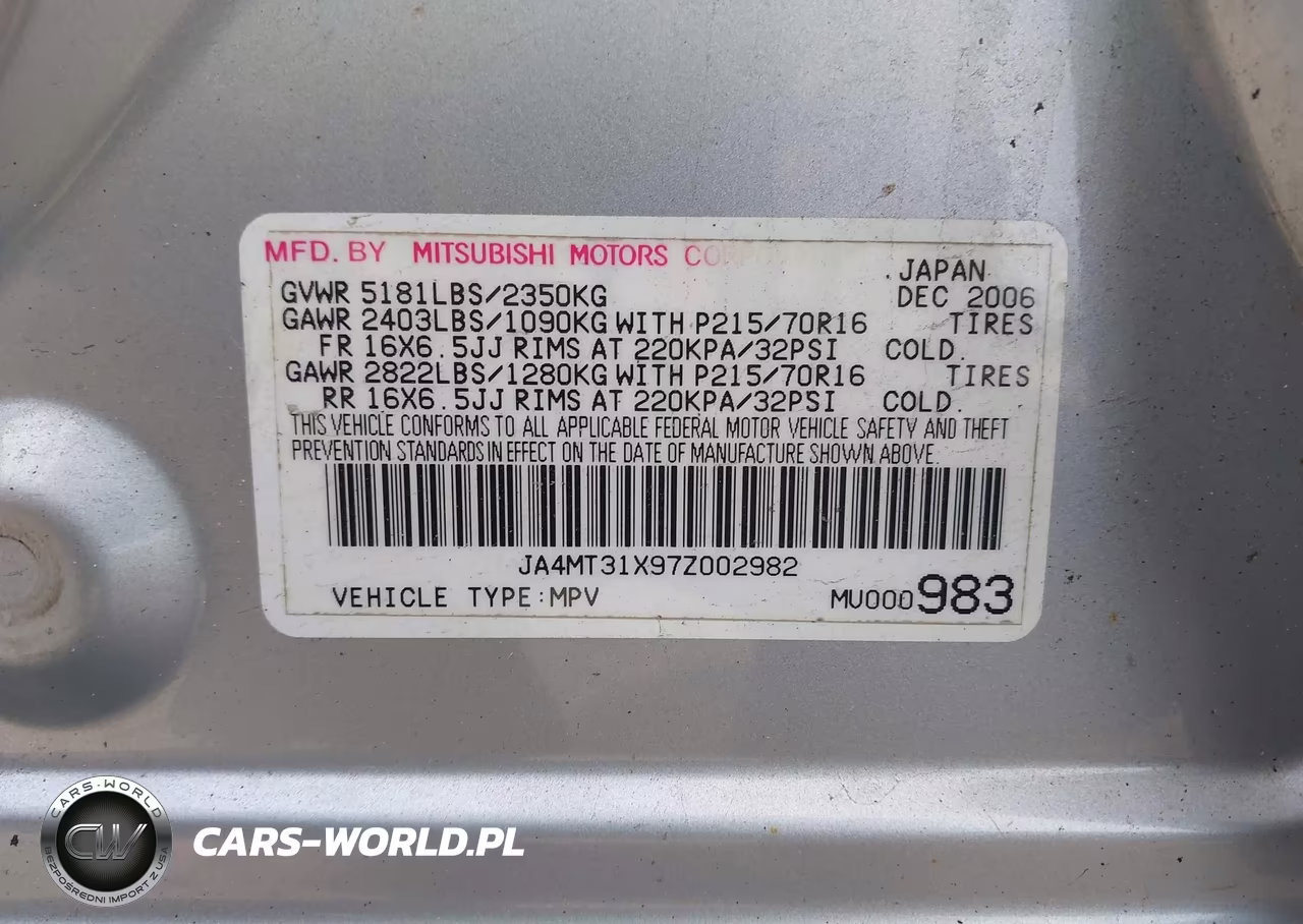 2007 Mitsubishi Outlander Ls VIN:JA4MT31X97Z002982 - 9