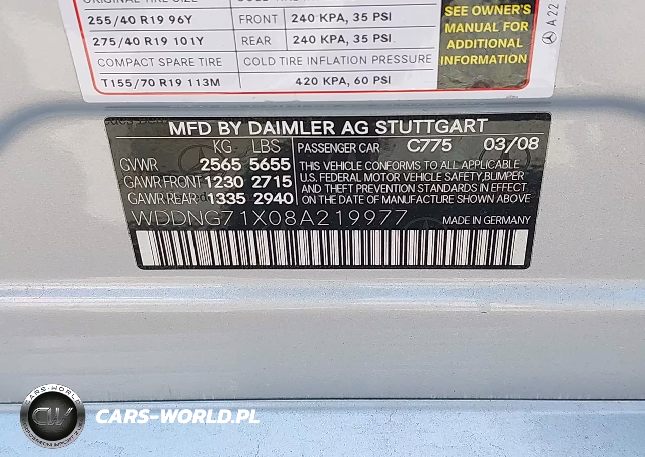 2008 Mercedes-Benz S 550 VIN:WDDNG71X08A219977 - 9