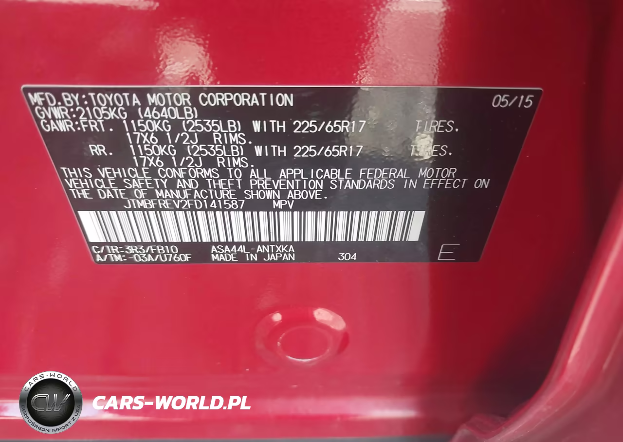 2015 Toyota Rav4 Le VIN:JTMBFREV2FD141587 - 9