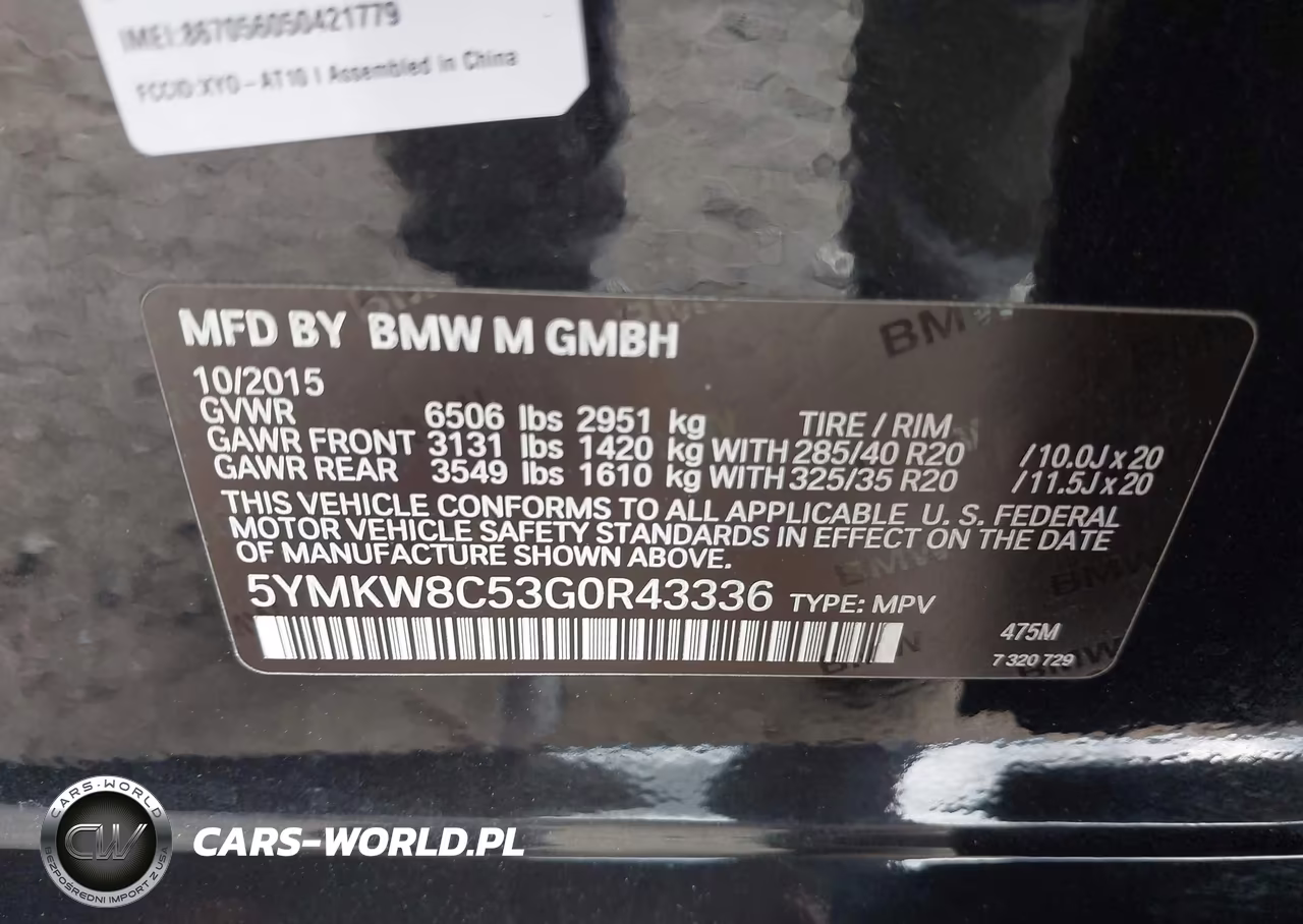 2016 BMW X6 M VIN:5YMKW8C53G0R43336 - 9
