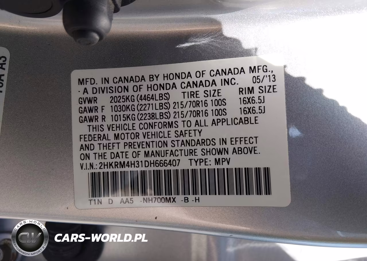 2013 HONDA CR-V LX VIN:2HKRM4H31DH666407 - 9