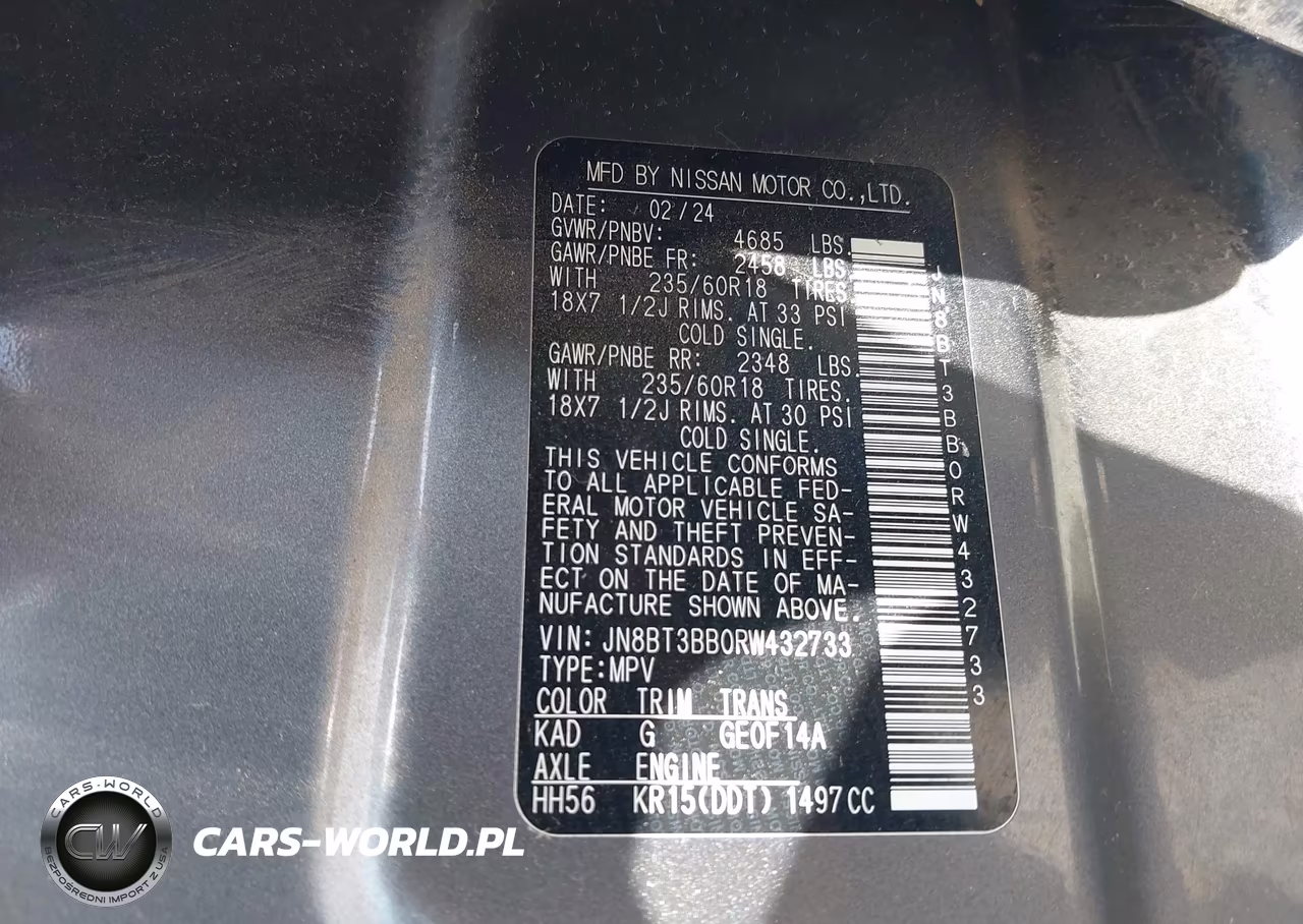 2024 Nissan Rogue Sv Intelligent Awd VIN:JN8BT3BB0RW432733 - 9
