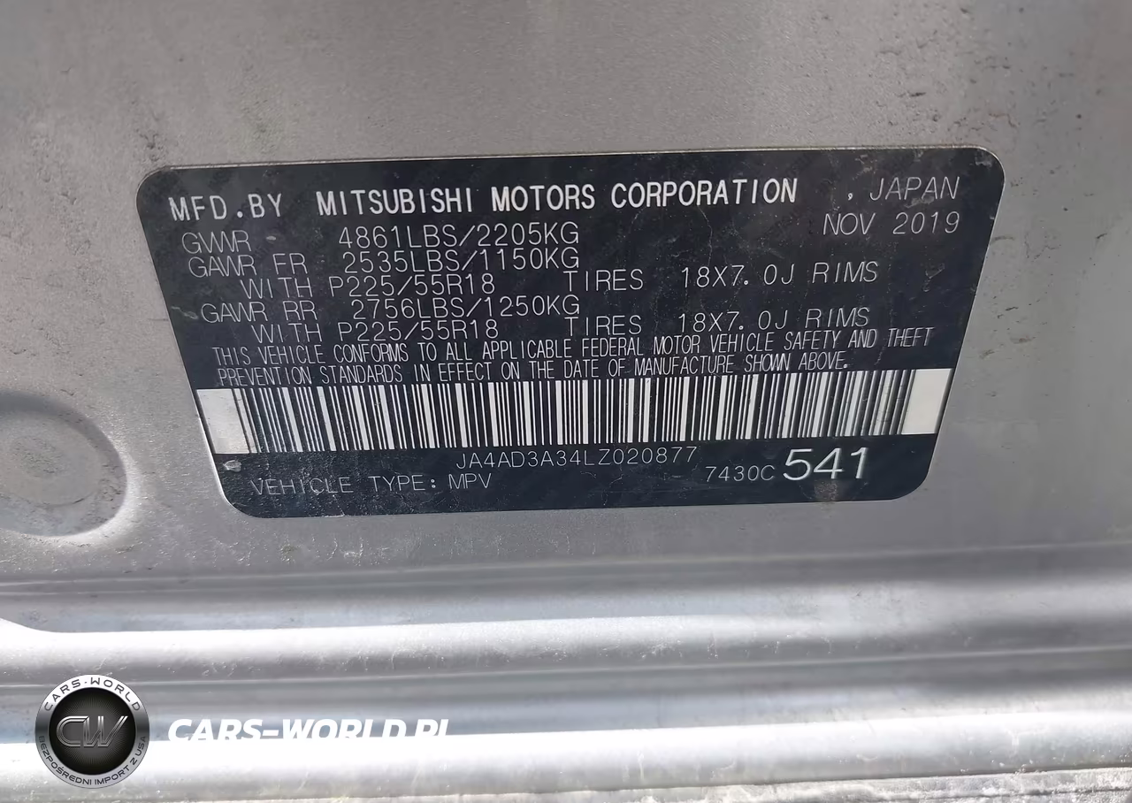 2020 Mitsubishi Outlander Sel 2.4 VIN:JA4AD3A34LZ020877 - 9
