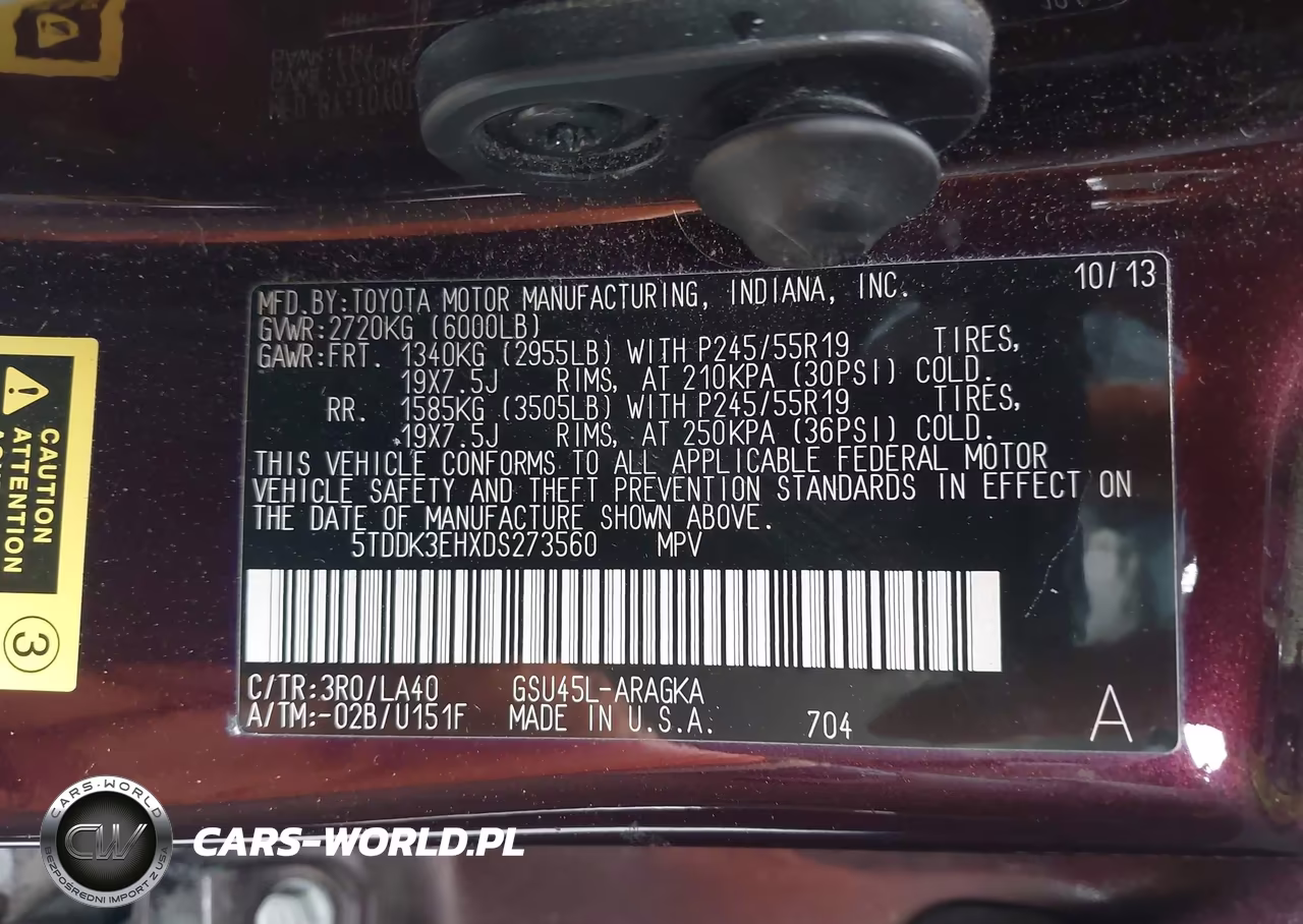 2013 Toyota Highlander Limited V6 VIN:5TDDK3EHXDS273560 - 9
