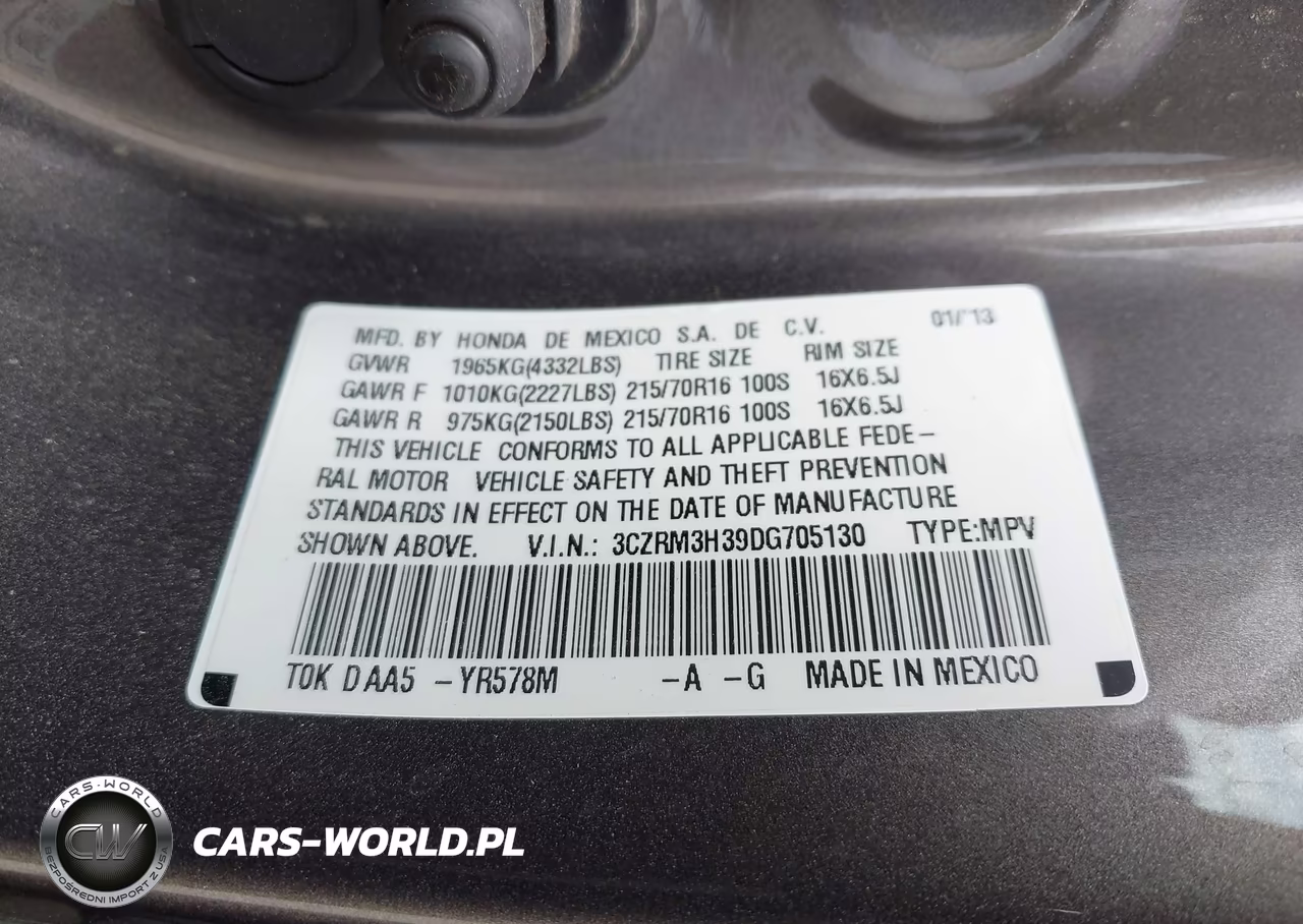 2013 Honda Cr-V Lx VIN:3CZRM3H39DG705130 - 9