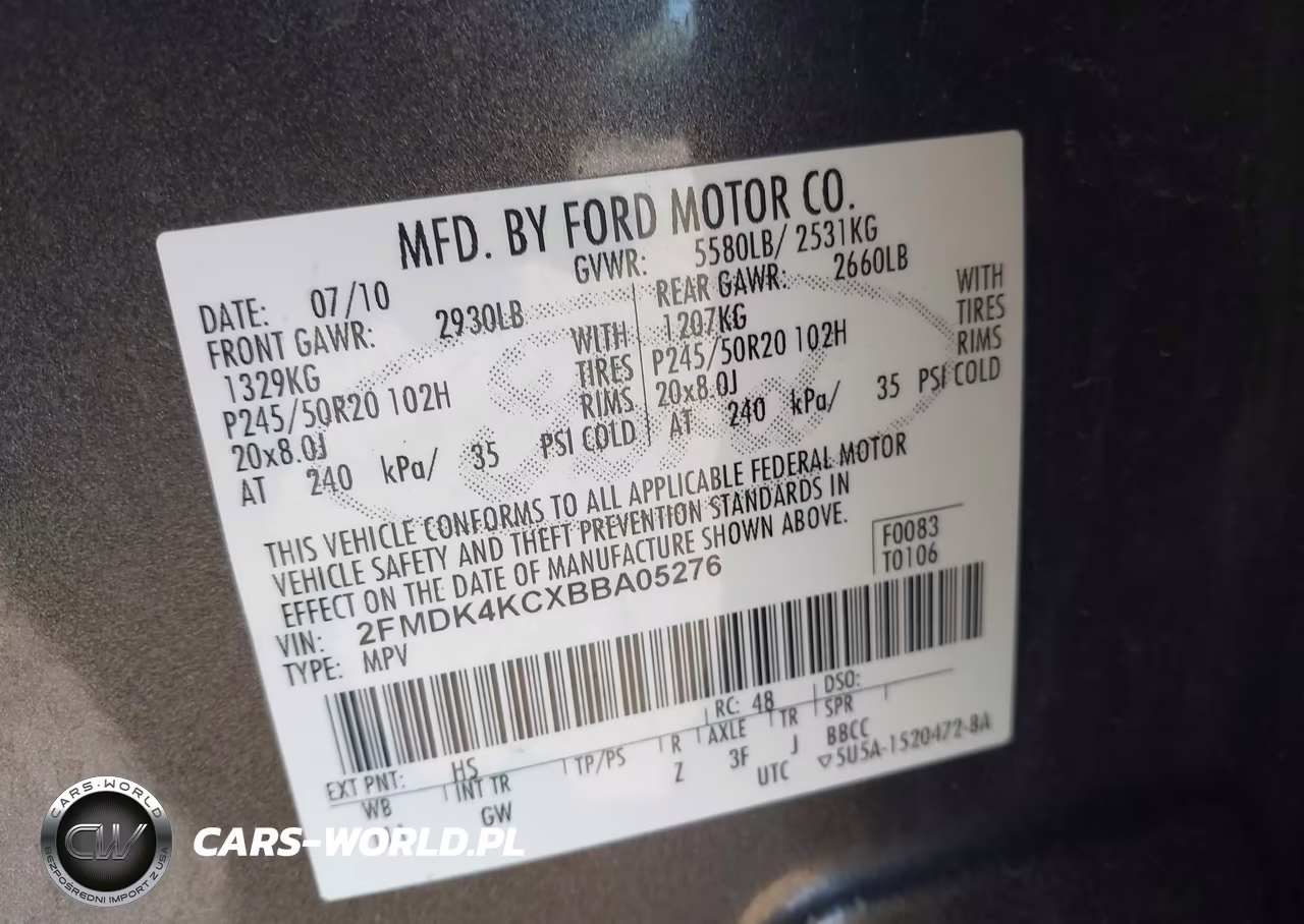 2011 Ford Edge Limited VIN:2FMDK4KCXBBA05276 - 9