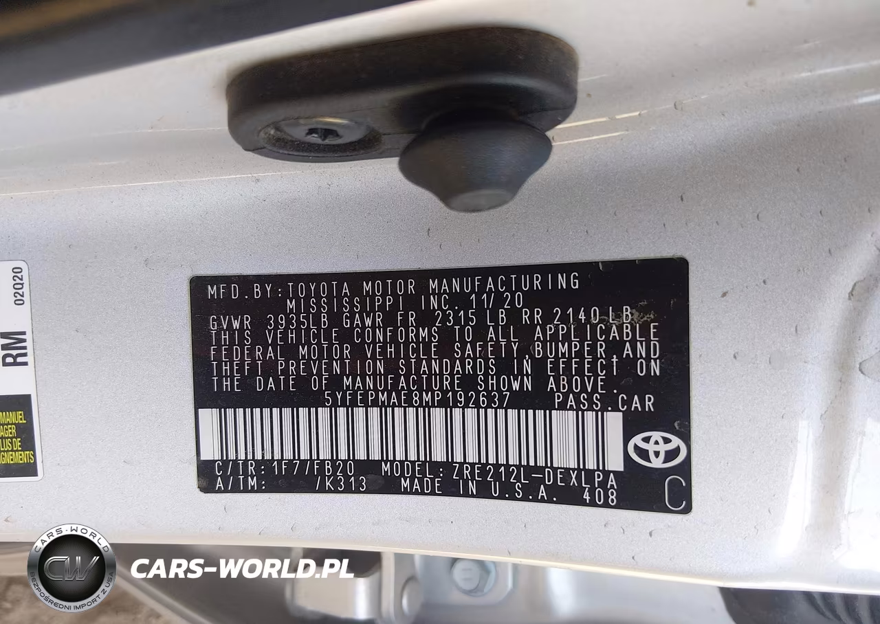 2021 Toyota Corolla Le VIN:5YFEPMAE8MP192637 - 9