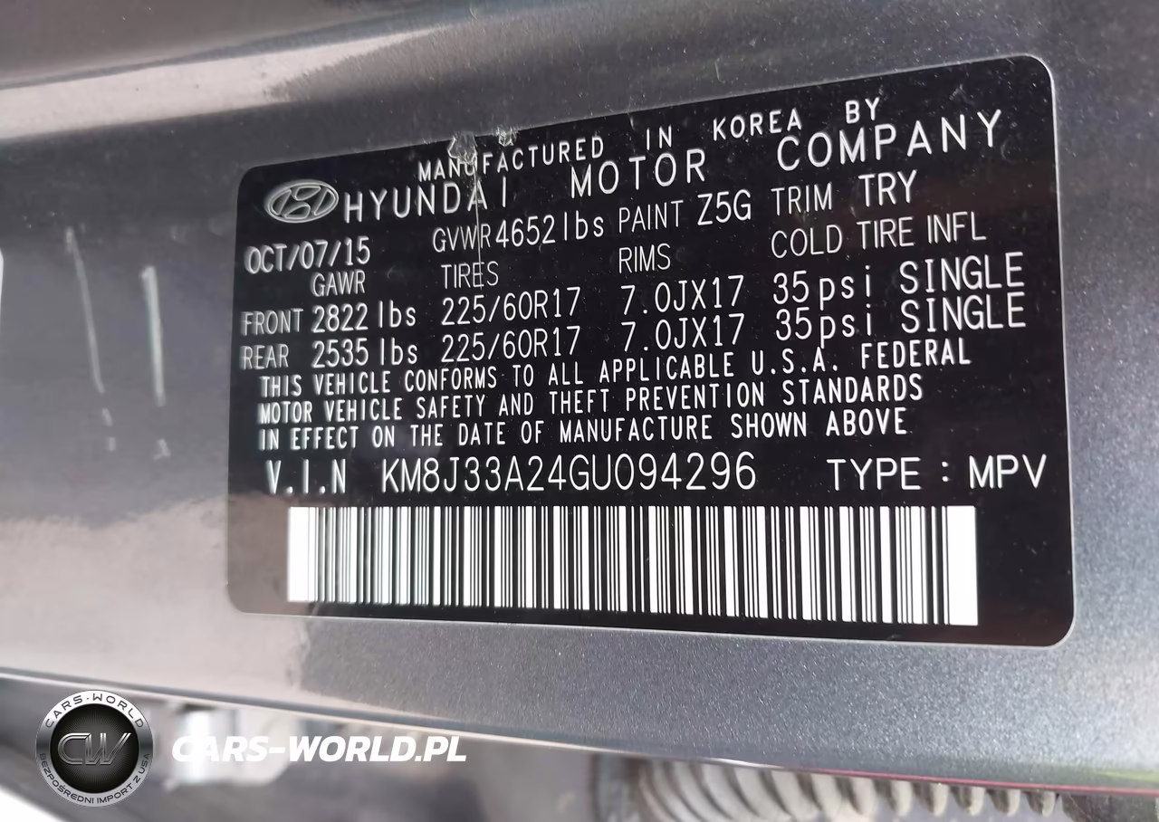 2016 Hyundai Tucson Eco VIN:KM8J33A24GU094296 - 9