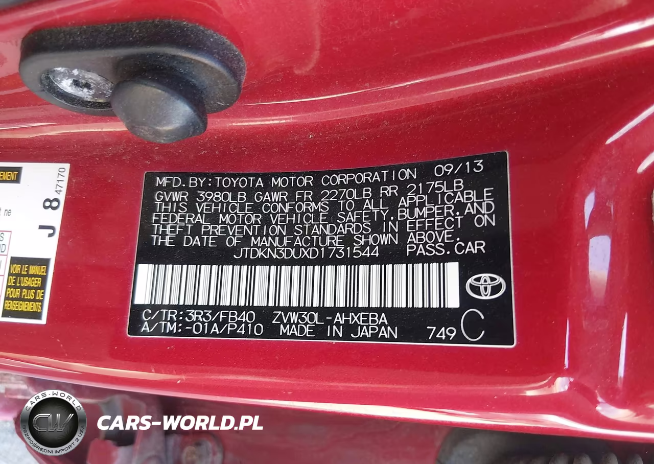 2013 Toyota Prius Three VIN:JTDKN3DUXD1731544 - 9