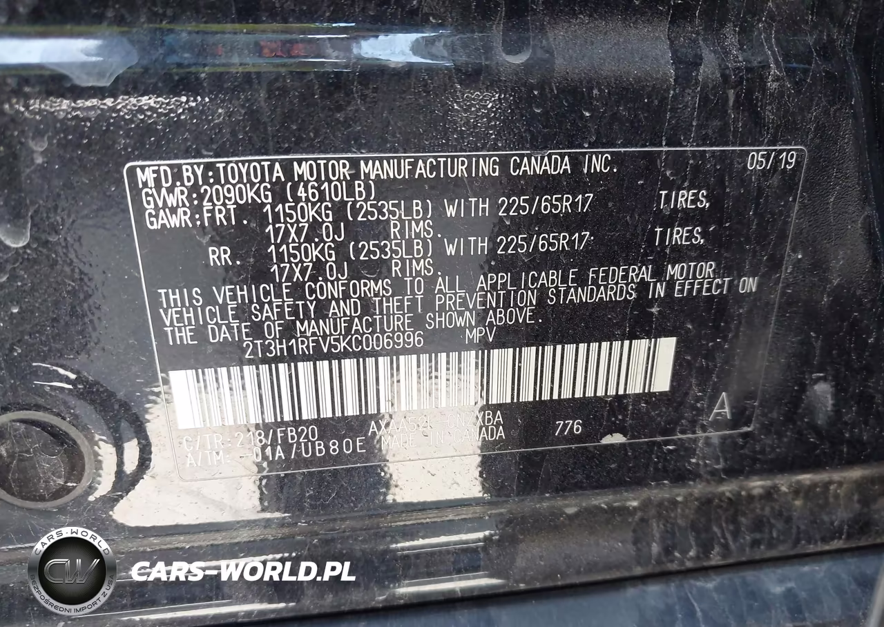 2019 Toyota Rav4 Le VIN:2T3H1RFV5KC006996 - 9