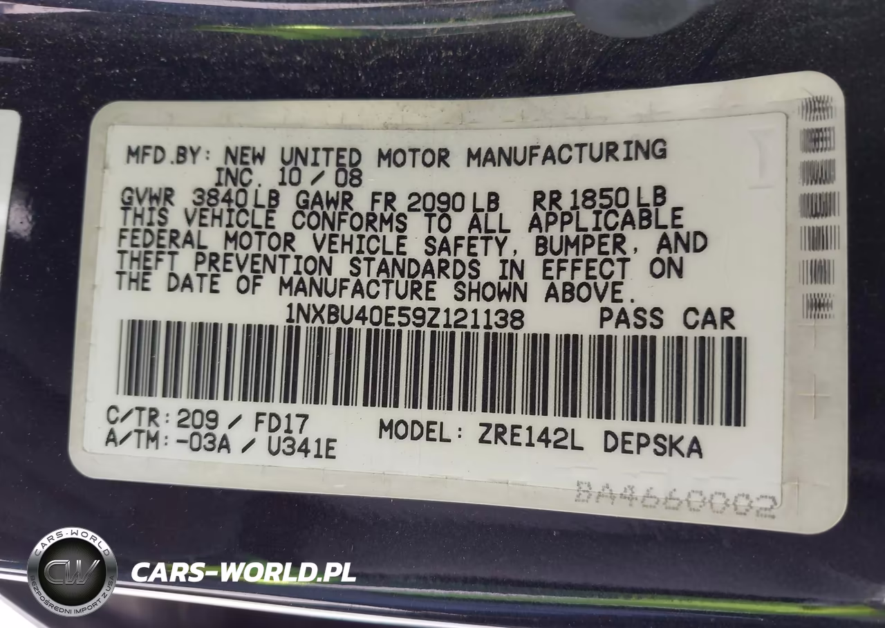 2009 Toyota Corolla S VIN:1NXBU40E59Z121138 - 9