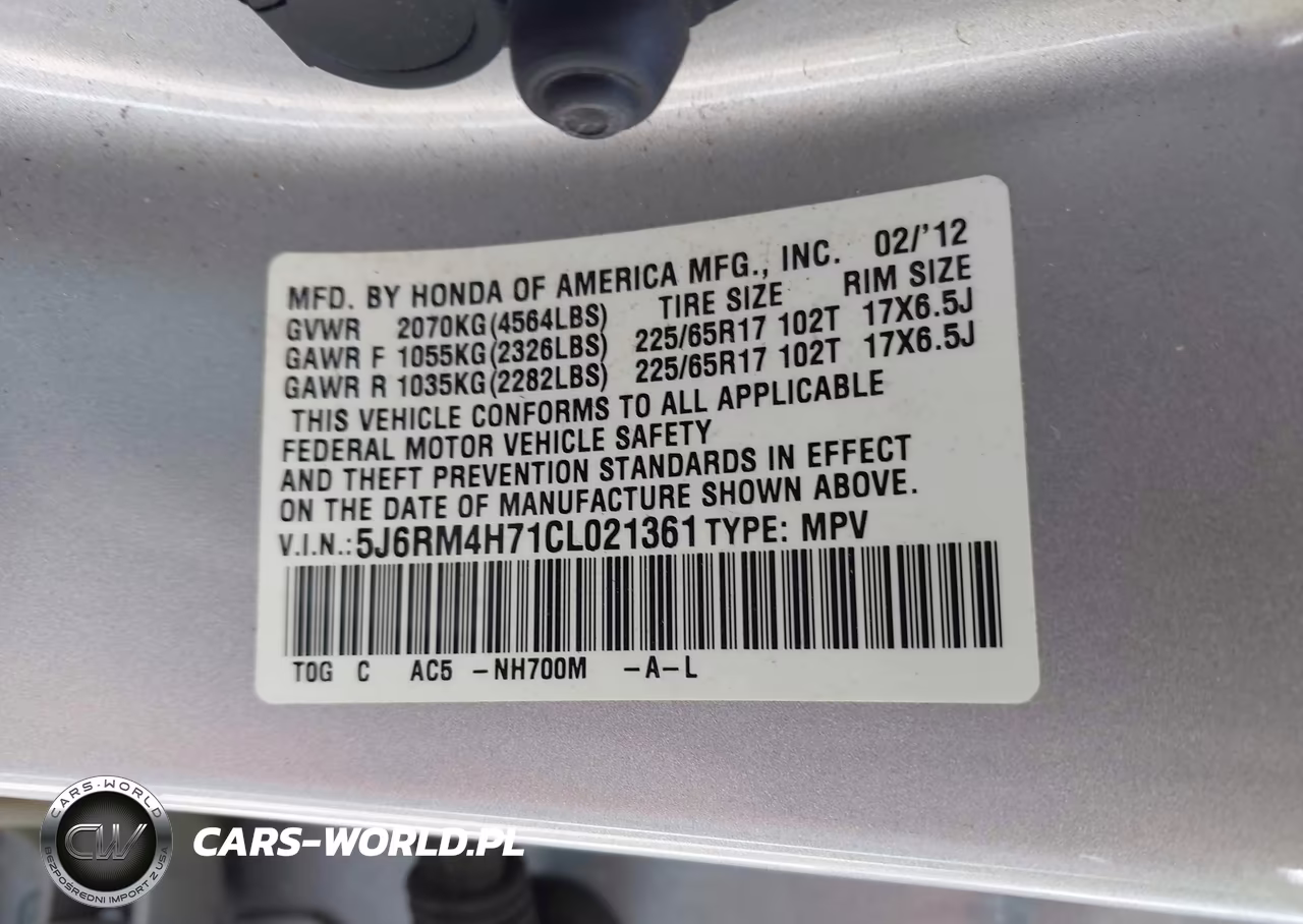 2012 Honda Cr-V Ex-L VIN:5J6RM4H71CL021361 - 9