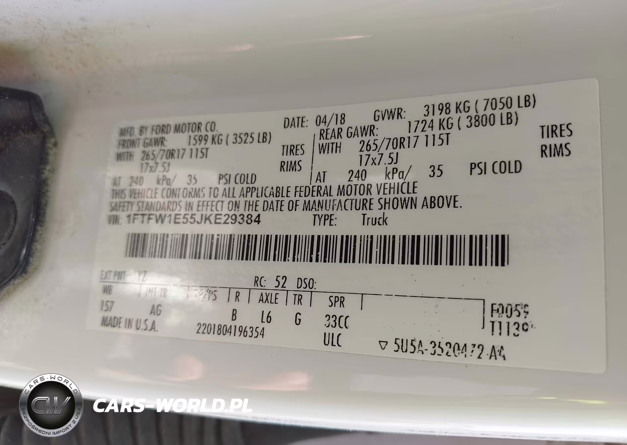 2018 Ford F-150 Xl VIN:1FTFW1E55JKE29384 - 9