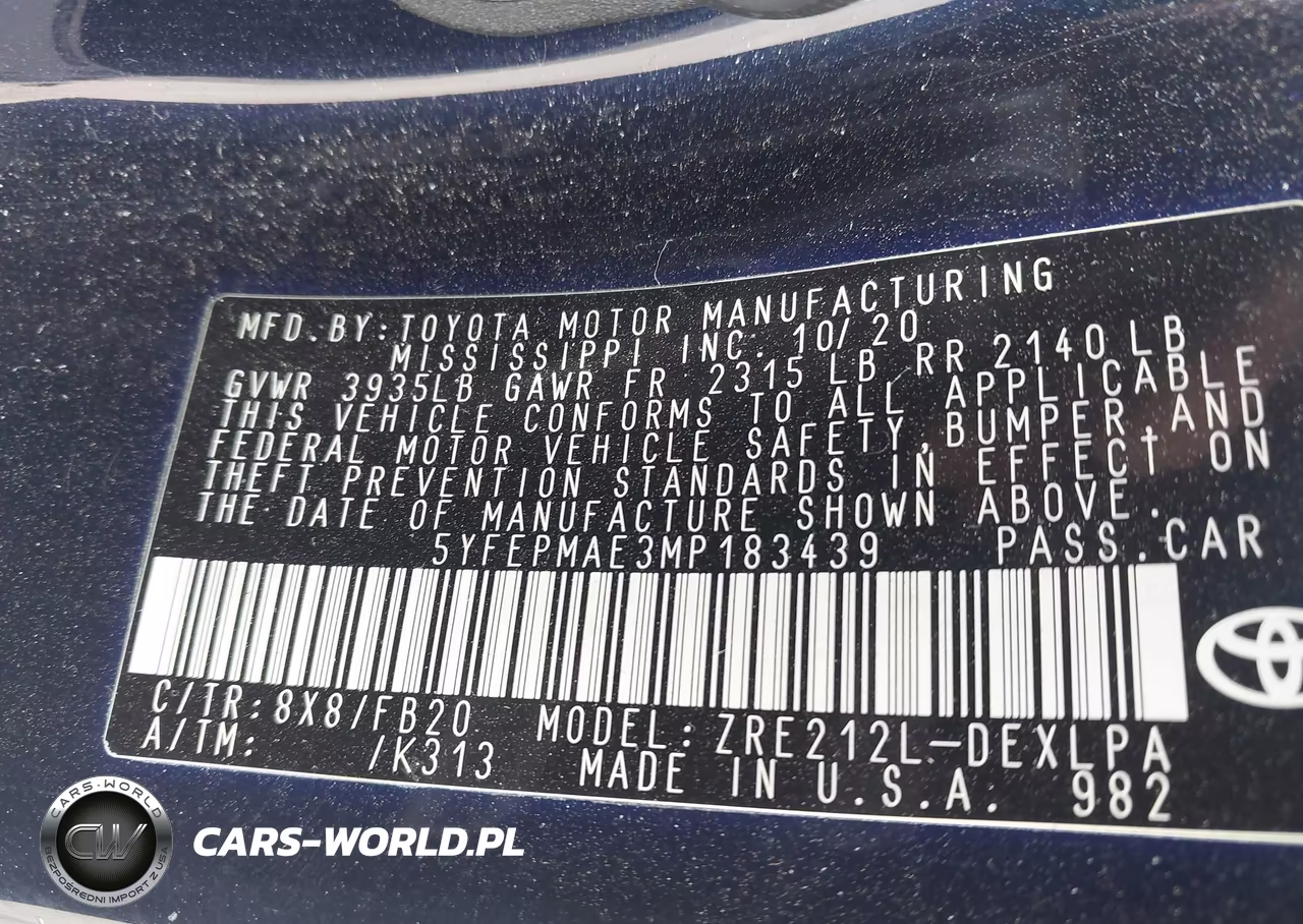 2021 Toyota Corolla Le VIN:5YFEPMAE3MP183439 - 9