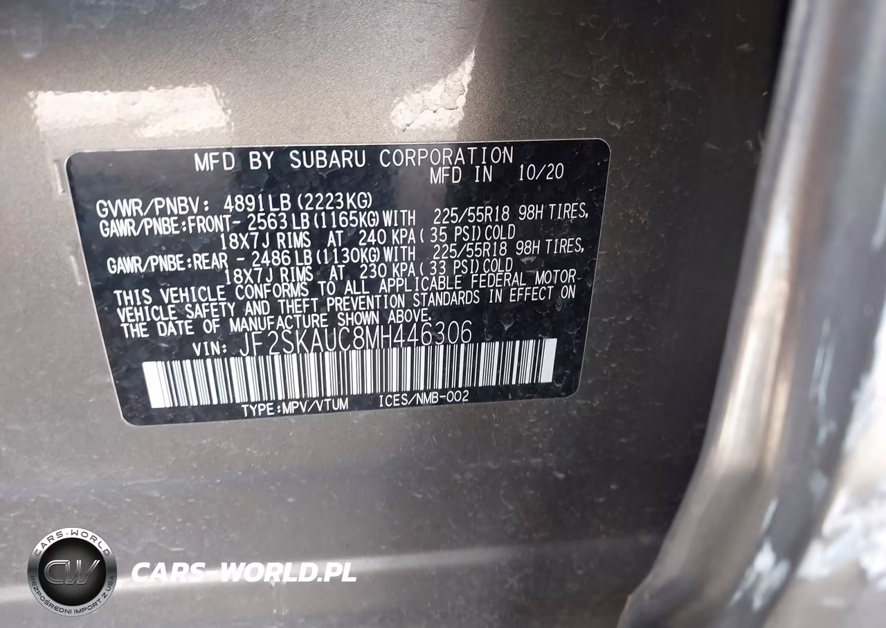 2021 Subaru Forester Limited VIN:JF2SKAUC8MH446306 - 9