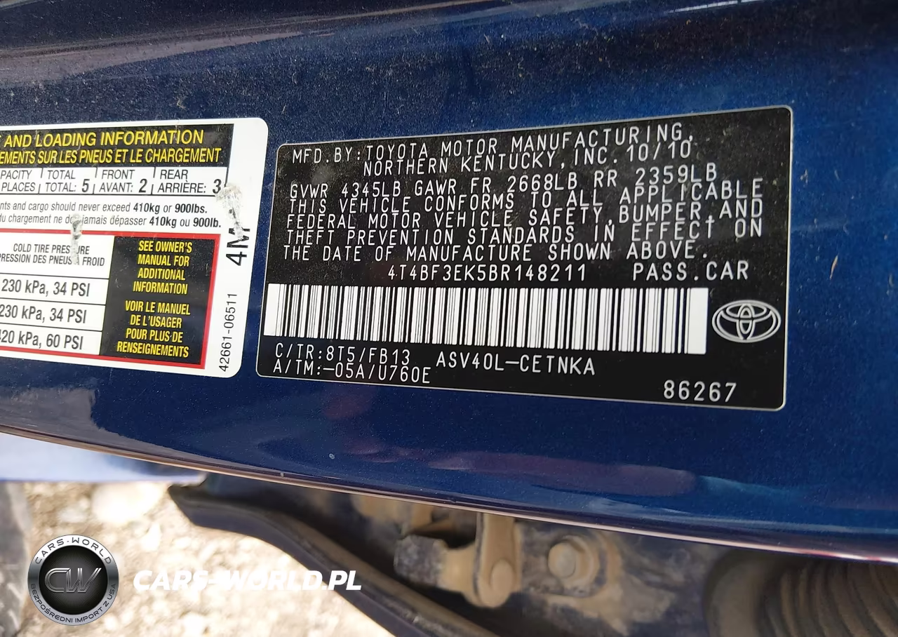 2011 Toyota Camry Le VIN:4T4BF3EK5BR148211 - 9