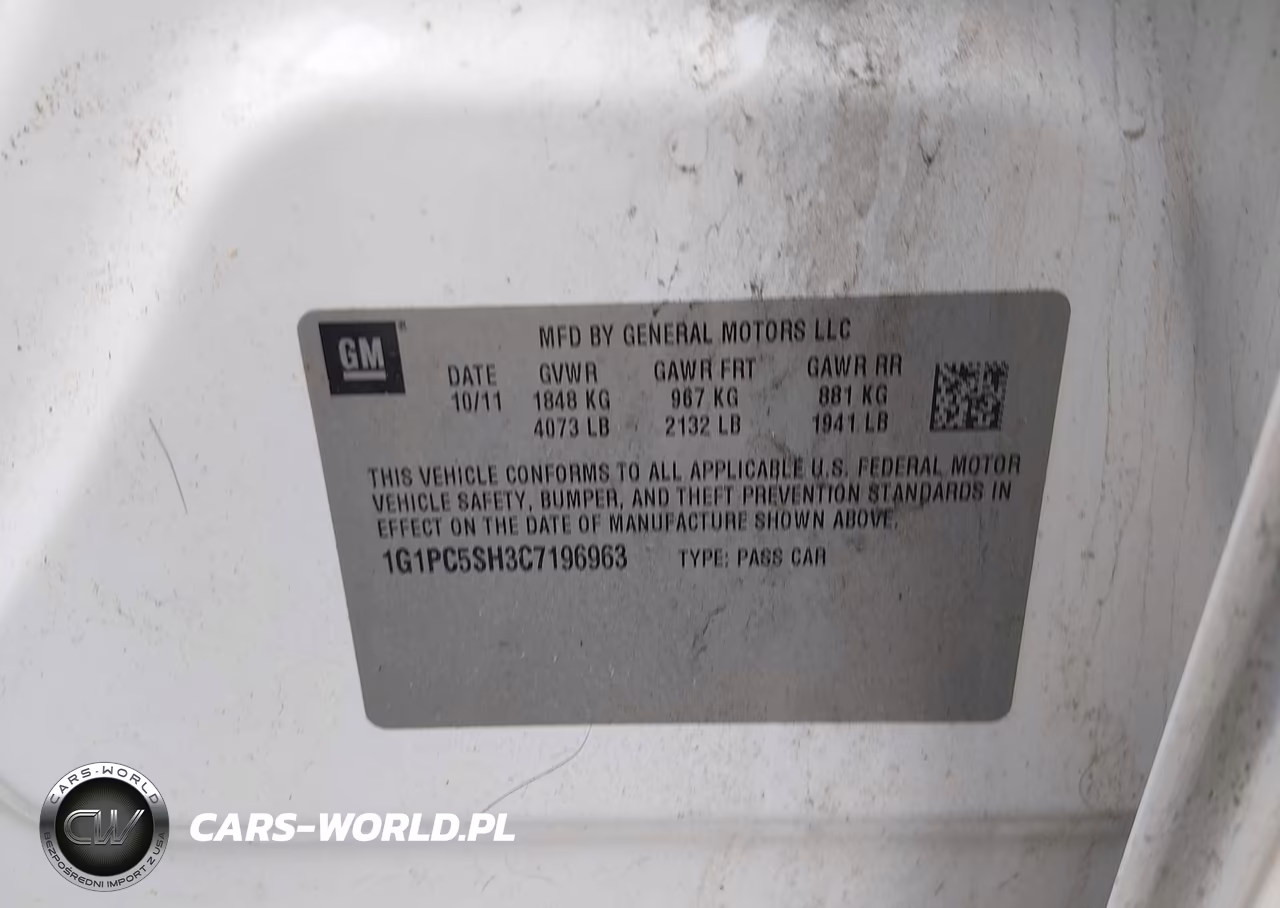 2012 Chevrolet Cruze Ls VIN:1G1PC5SH3C7196963 - 9