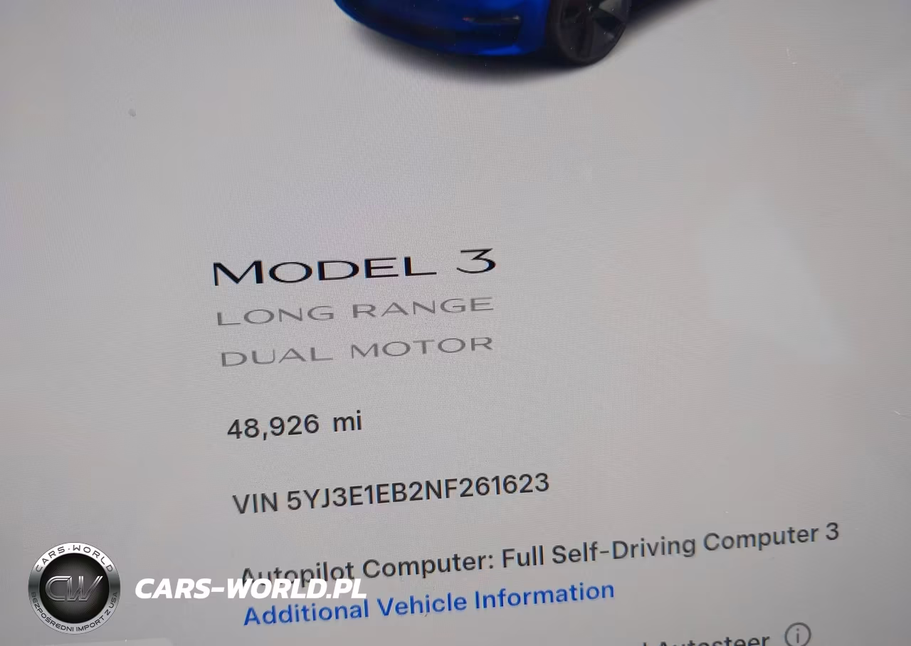 2022 Tesla Model 3 Long Range Dual Motor All-Wheel Drive VIN:5YJ3E1EB2NF261623 - 16