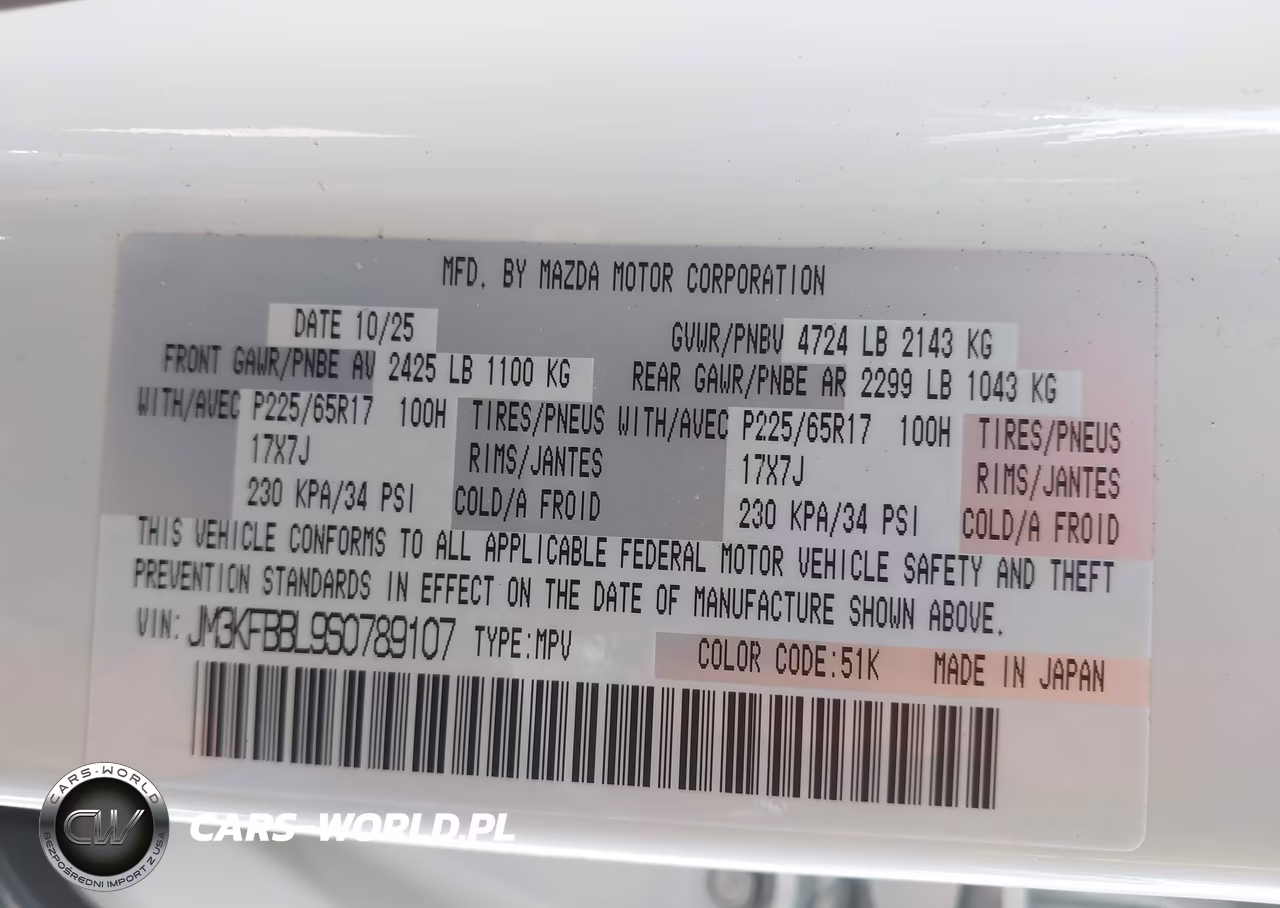 2025 Mazda Cx-5 2.5 S Select VIN:JM3KFBBL9S0789107 - 9