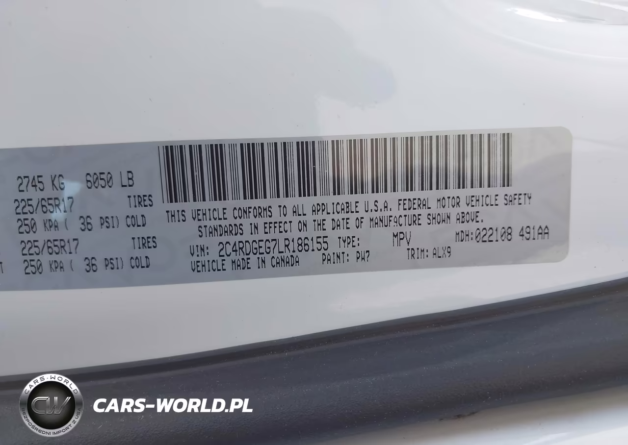 2020 Dodge Grand Caravan Gt VIN:2C4RDGEG7LR186155 - 9
